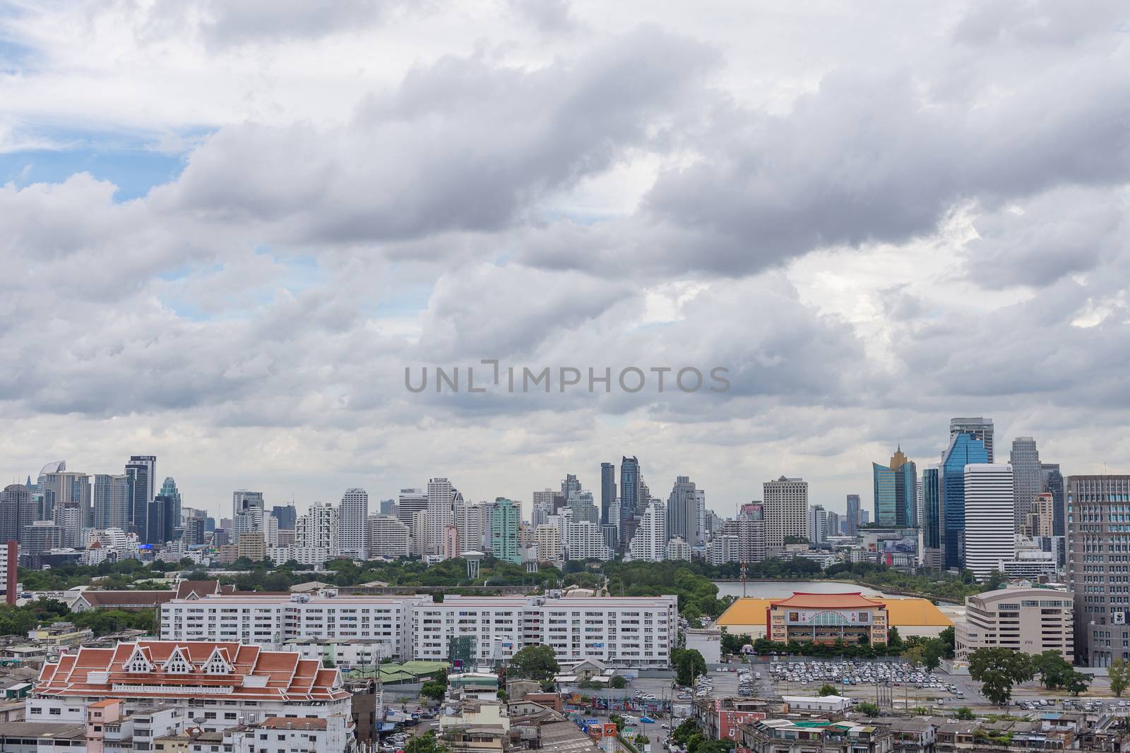 Bangkok, Thailand - June 24, 2016 : Cityscape and transportation in daytime of Bangkok city Thailand. Bangkok is the capital and the most populous city of Thailand.