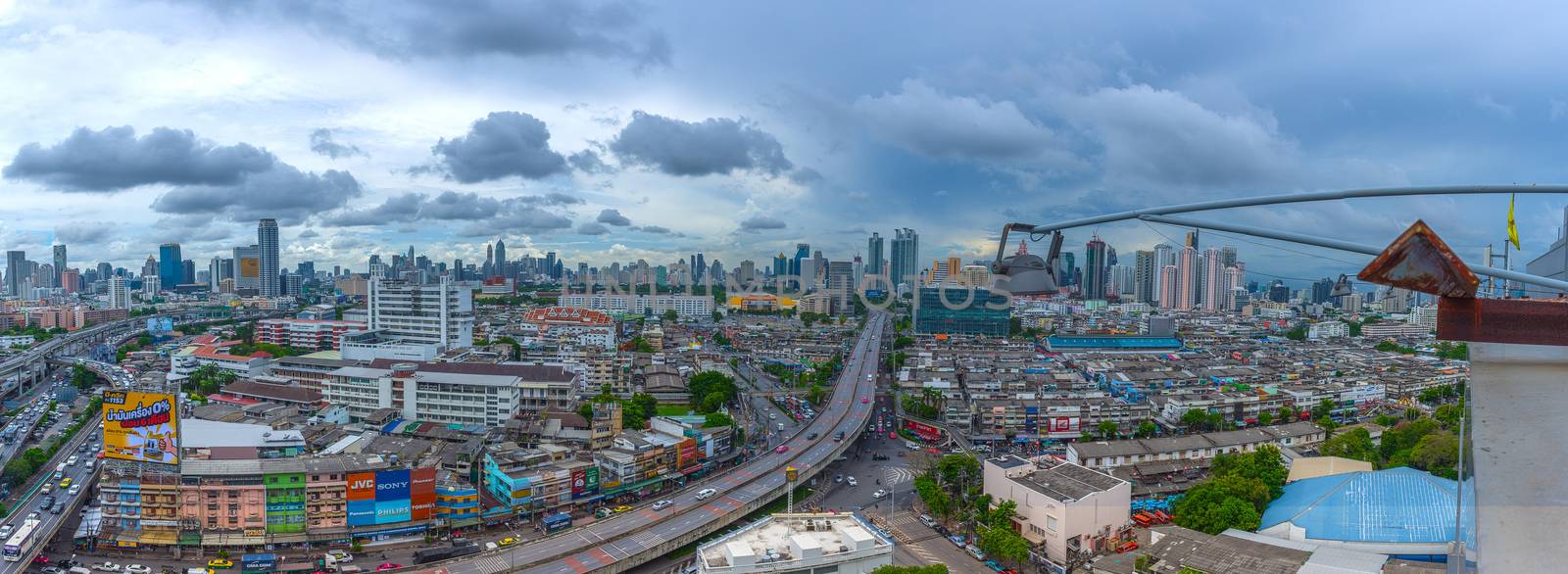 Cityscape and transportation in daytime, process in panorama HDR by PongMoji