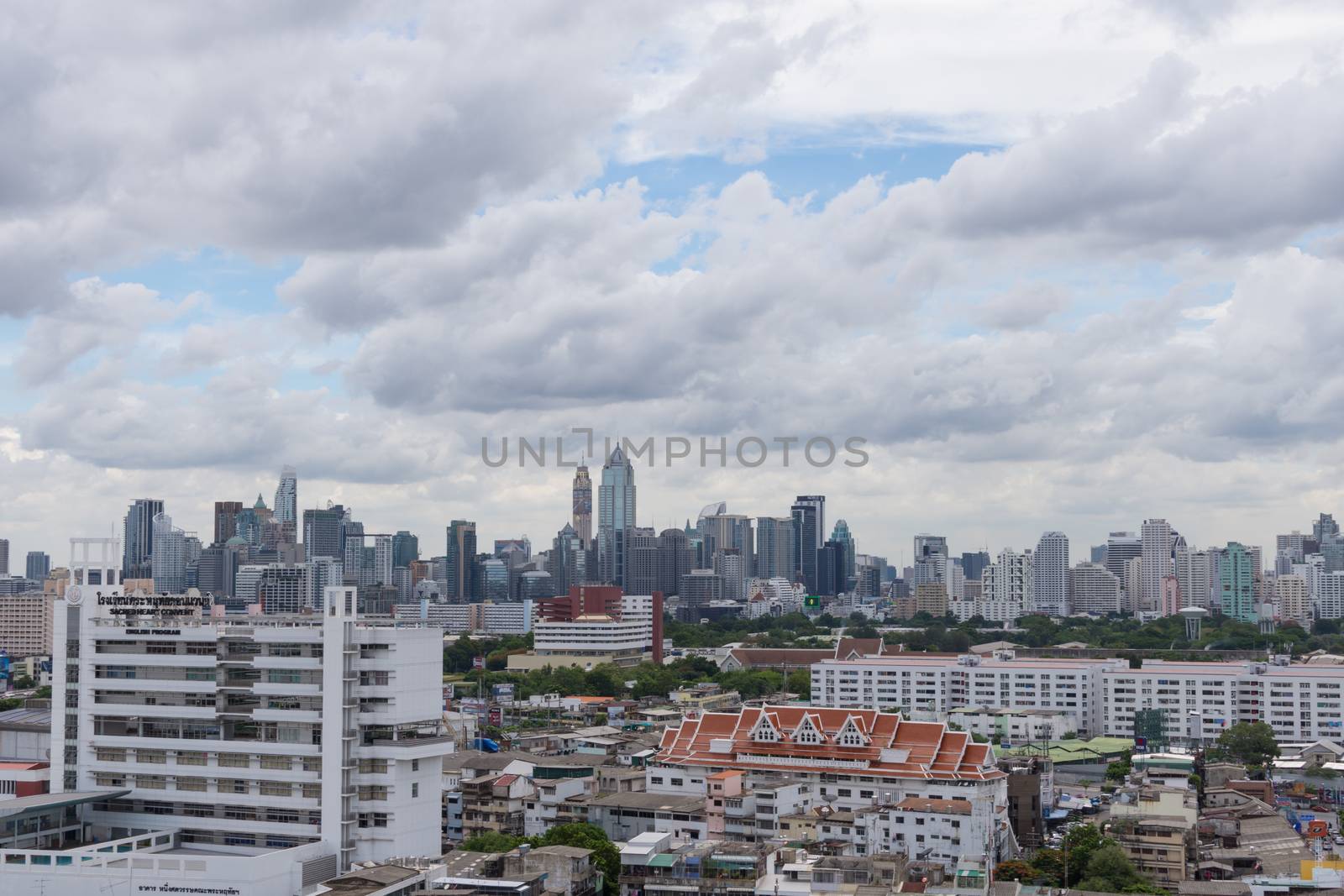 Bangkok, Thailand - June 24, 2016 : Cityscape and transportation in daytime of Bangkok city Thailand. Bangkok is the capital and the most populous city of Thailand.