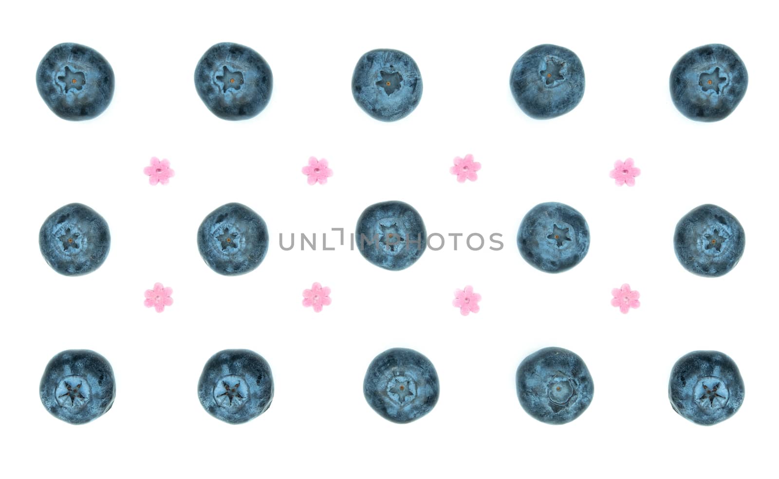 Blueberries on white background by Nawoot