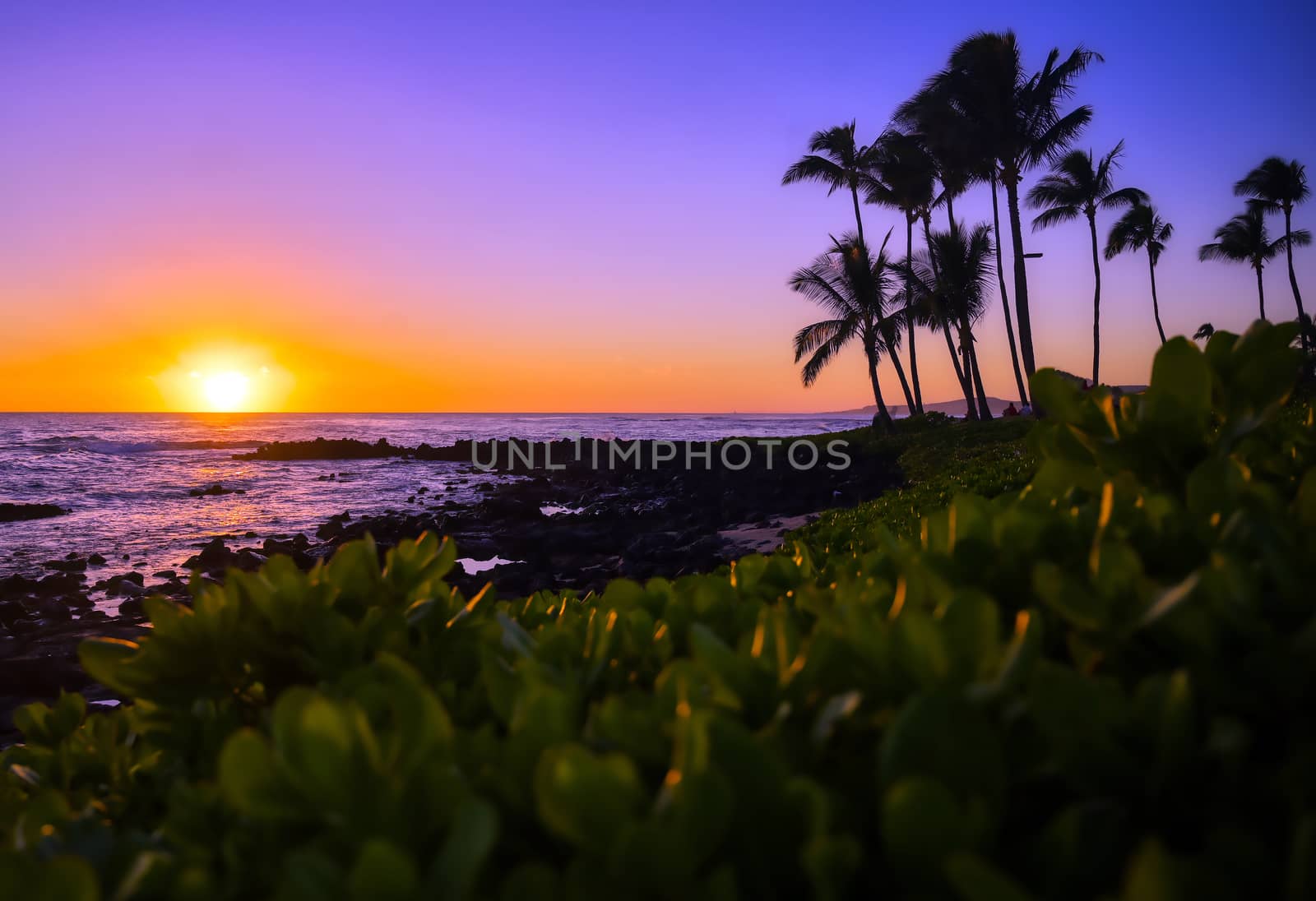 Sunset over the coast of Kauai, Hawaii by jbyard22