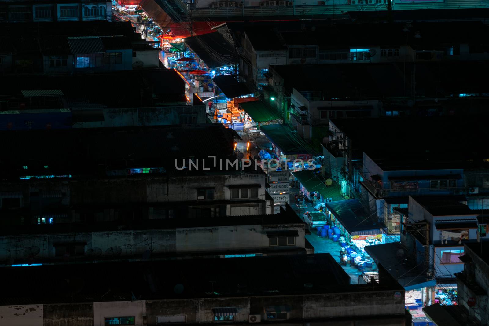 Bangkok, Thailand - October 30, 2015 : Nighttime of Bangkok city. Bangkok is the capital and the most populous city of Thailand.