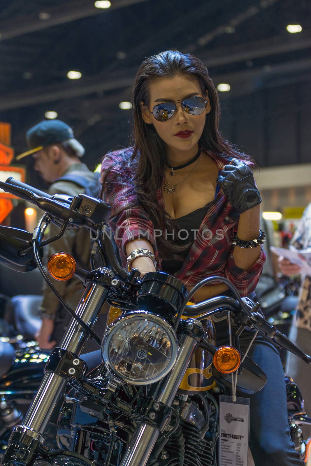Bangkok, Thailand - December 10, 2015 : Unidentified model pretty lady on display in car show event. This a open event no need press credentials required.