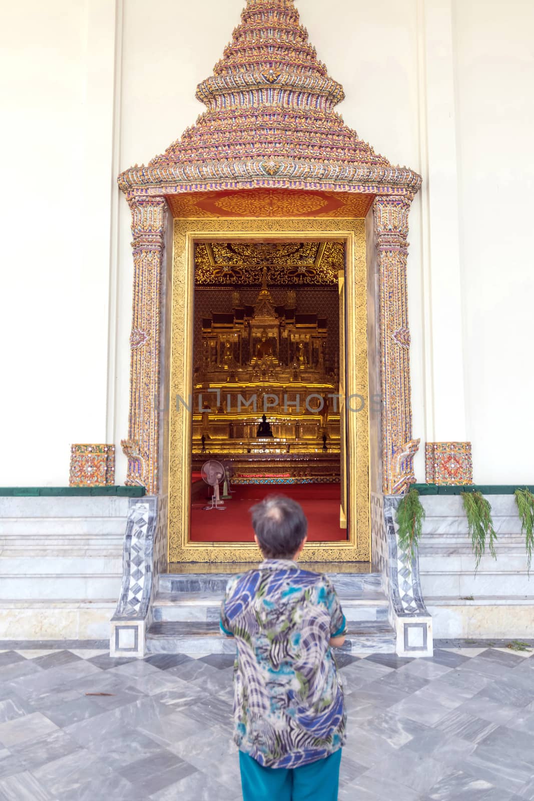 Bangkok, Thailand - March 19, 2016 : Sanctuary in temple  at Wat Thep Sirin Thrawat Ratchaworawihan.