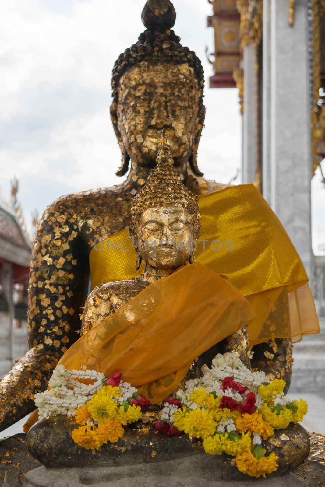 Bangkok, Thailand - August 29, 2015 : Thai buddha statue at Wat Hua Lamphong. Wat Hua Lamphong is a Royal Buddhist temple, third class, in the Bang Rak District of Bangkok, Thailand.