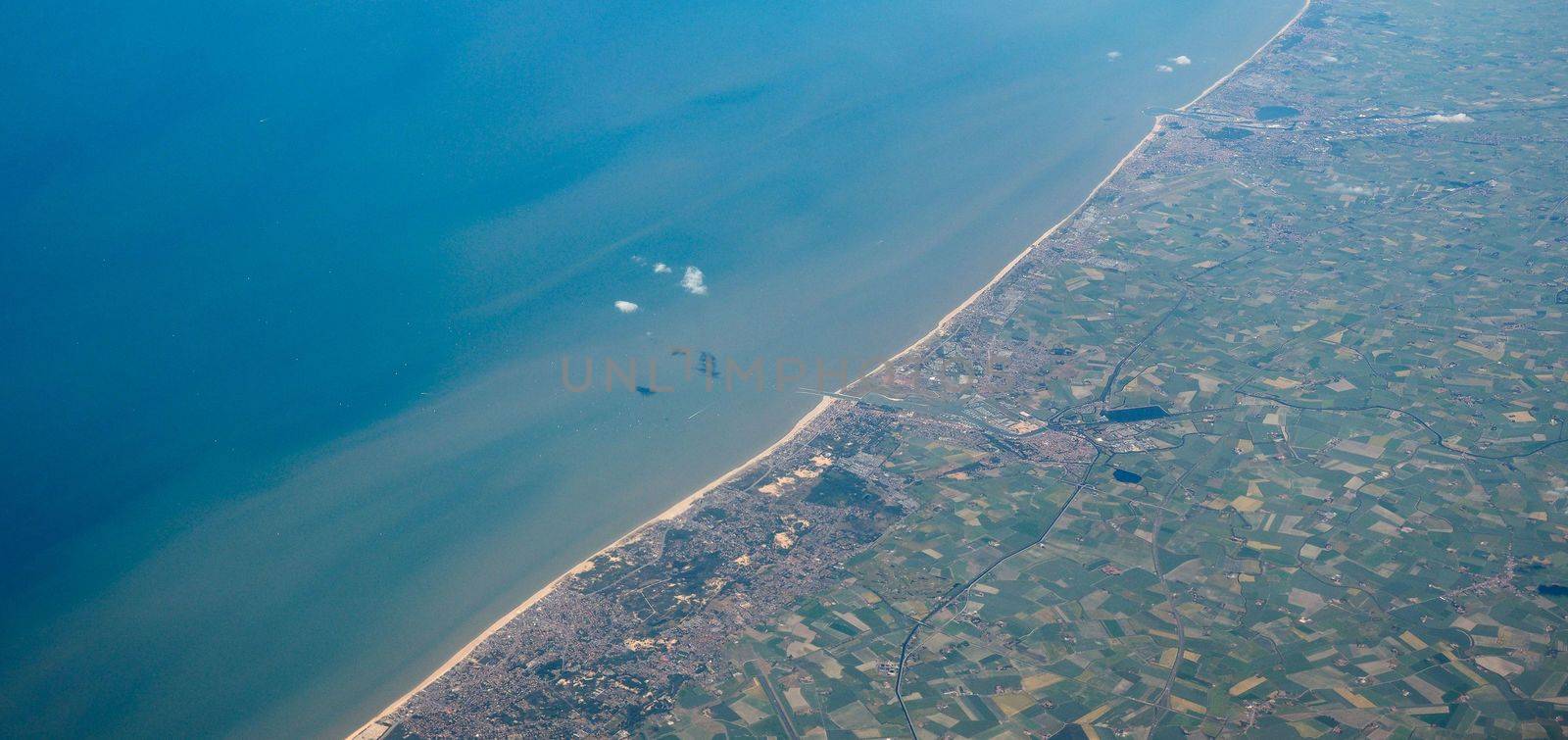 Aerial view of Belgium coast by claudiodivizia