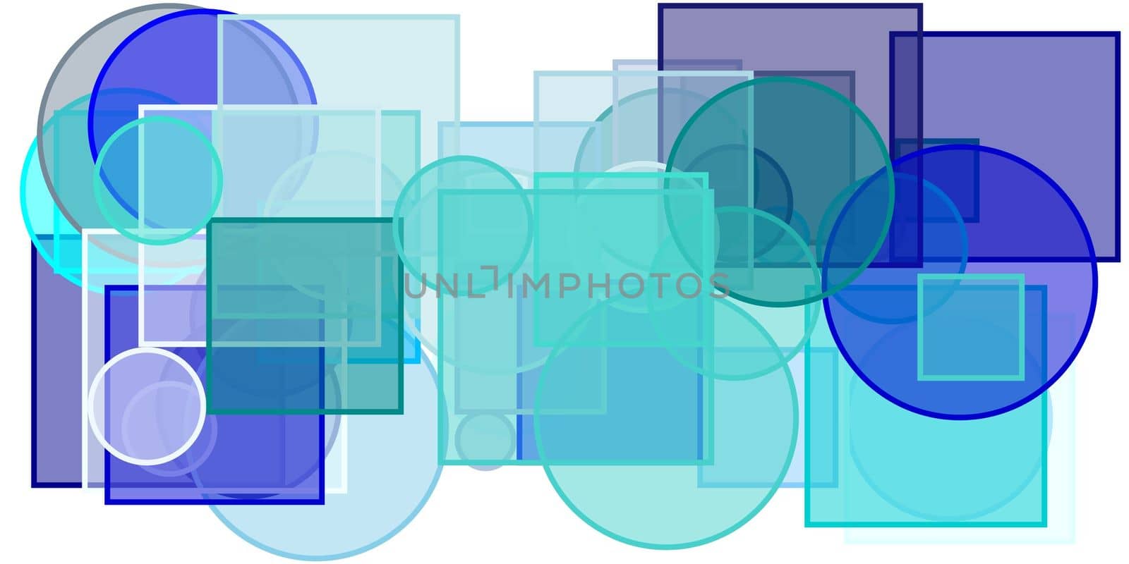 Abstract blue circles squares illustration background by claudiodivizia
