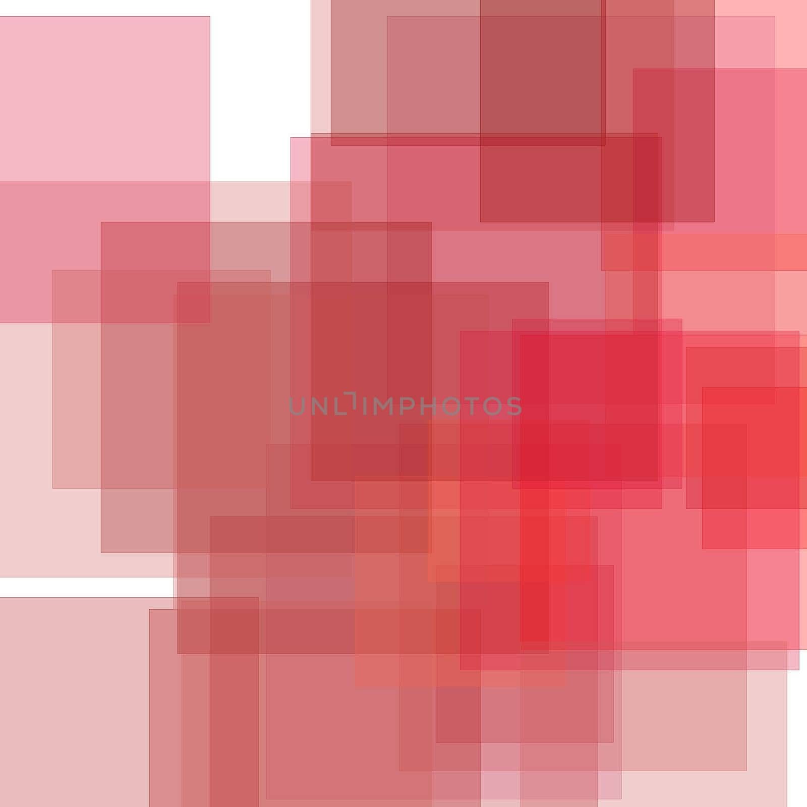 Abstract minimalist red illustration with squares useful as a background