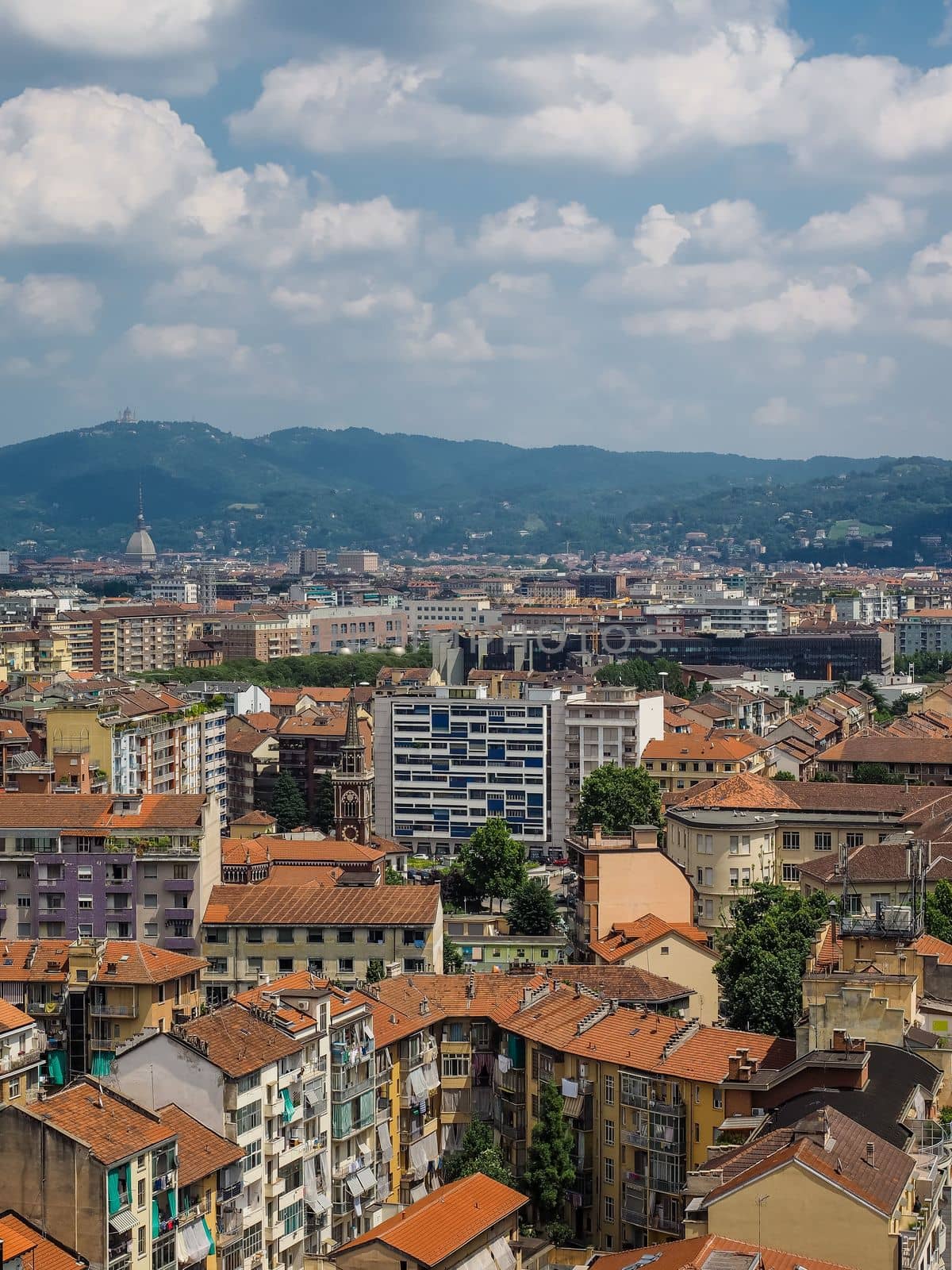 Aerial view of the city of Turin, Italy