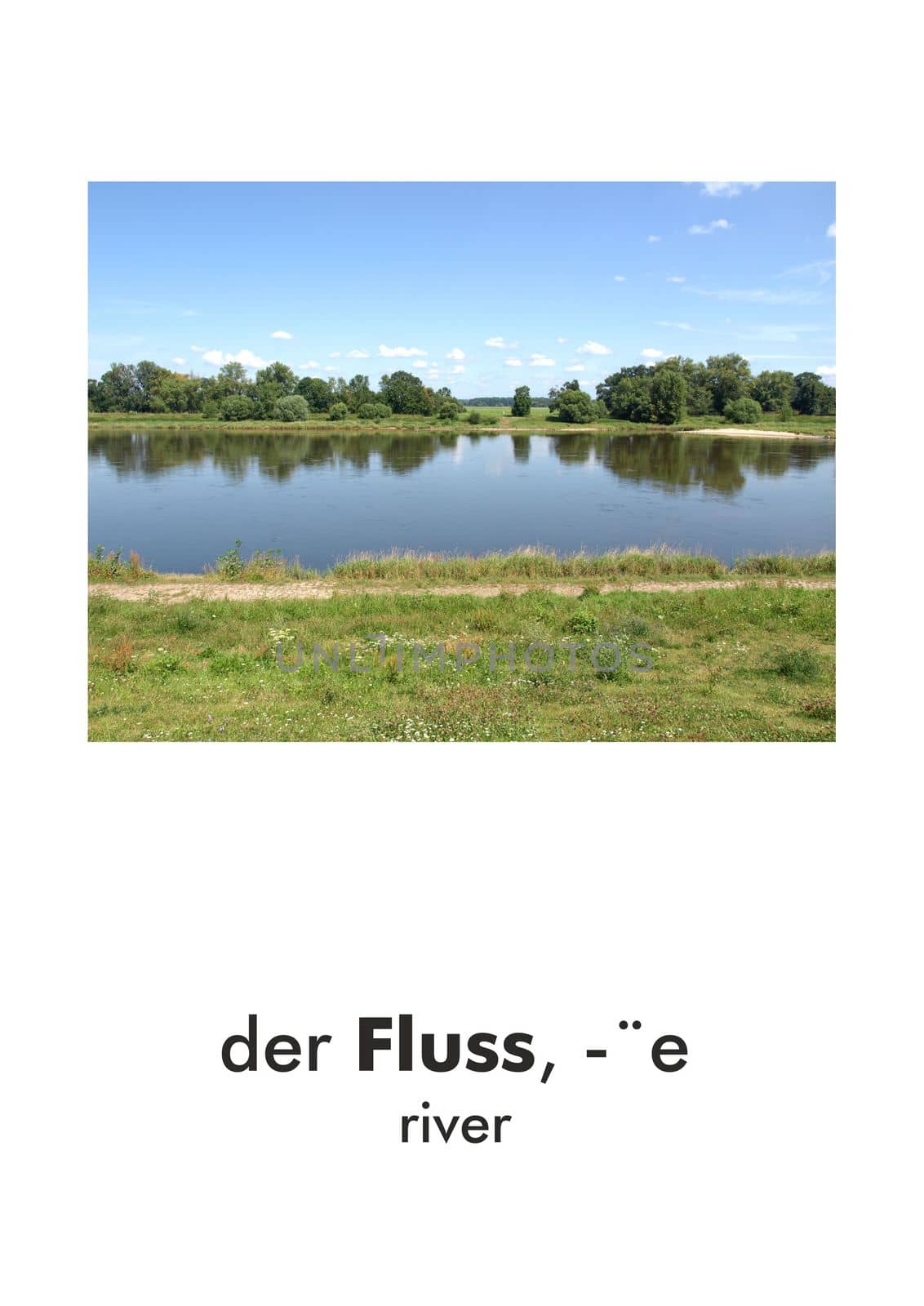 German word card: der Fluss (river)