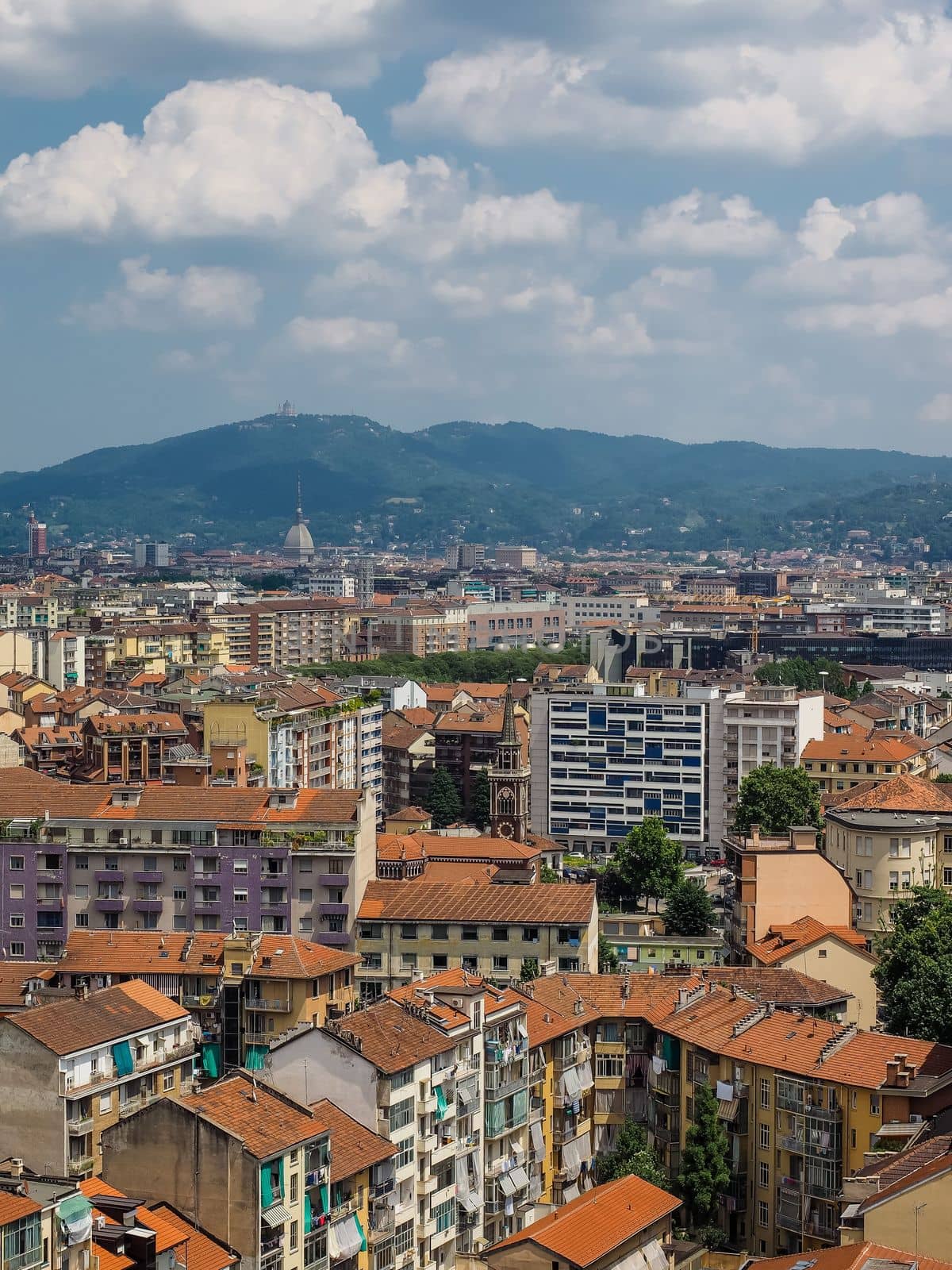 Aerial view of the city of Turin, Italy