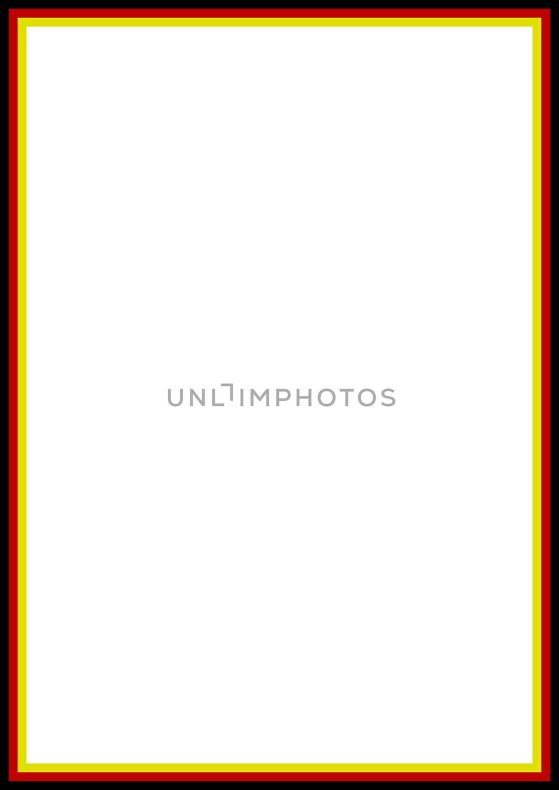 Blank template of German letterhead paper with Germany flag border