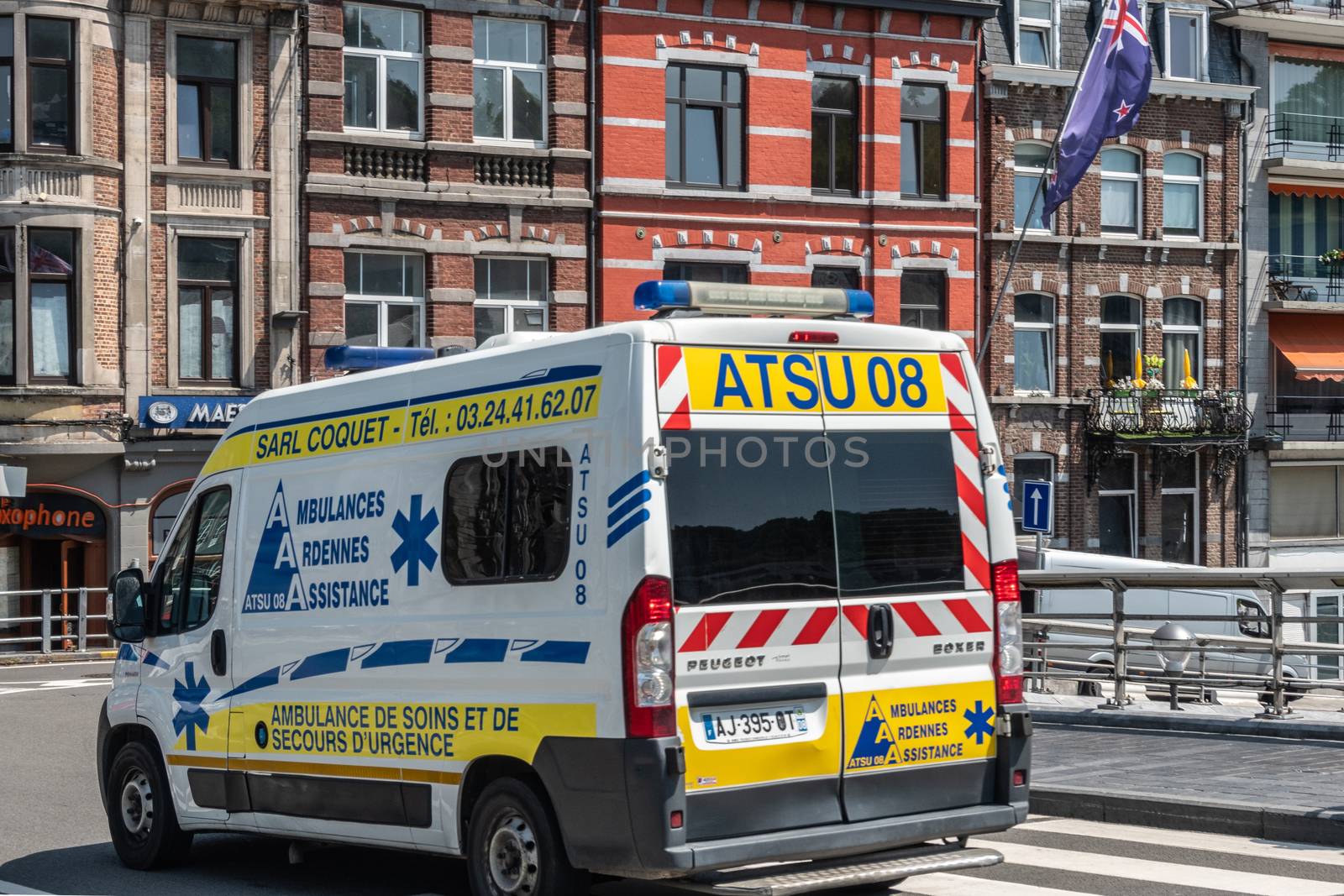 Ambulance van in Dinant, Belgium. by Claudine