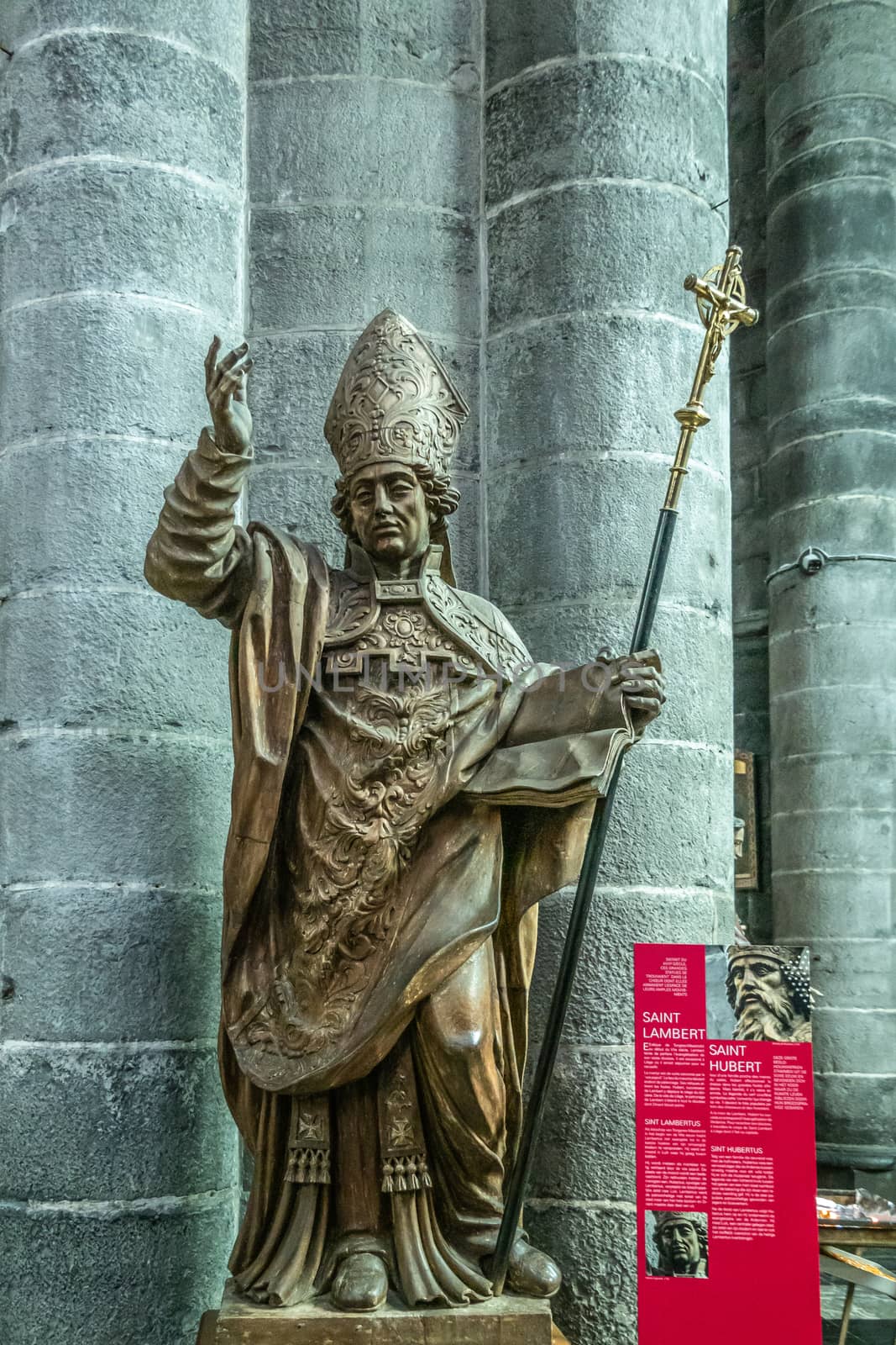 Statue of Saint Lambert in Collégiale Notre Dame de Dinant chur by Claudine