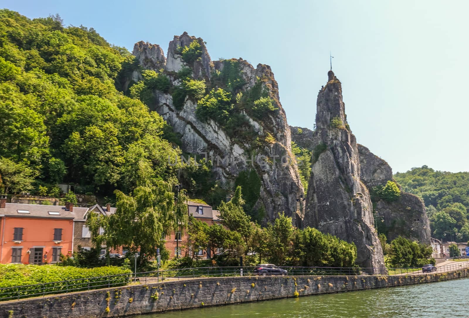 North side of Le rocher Bayard along Meuse River in Dinant, Belg by Claudine
