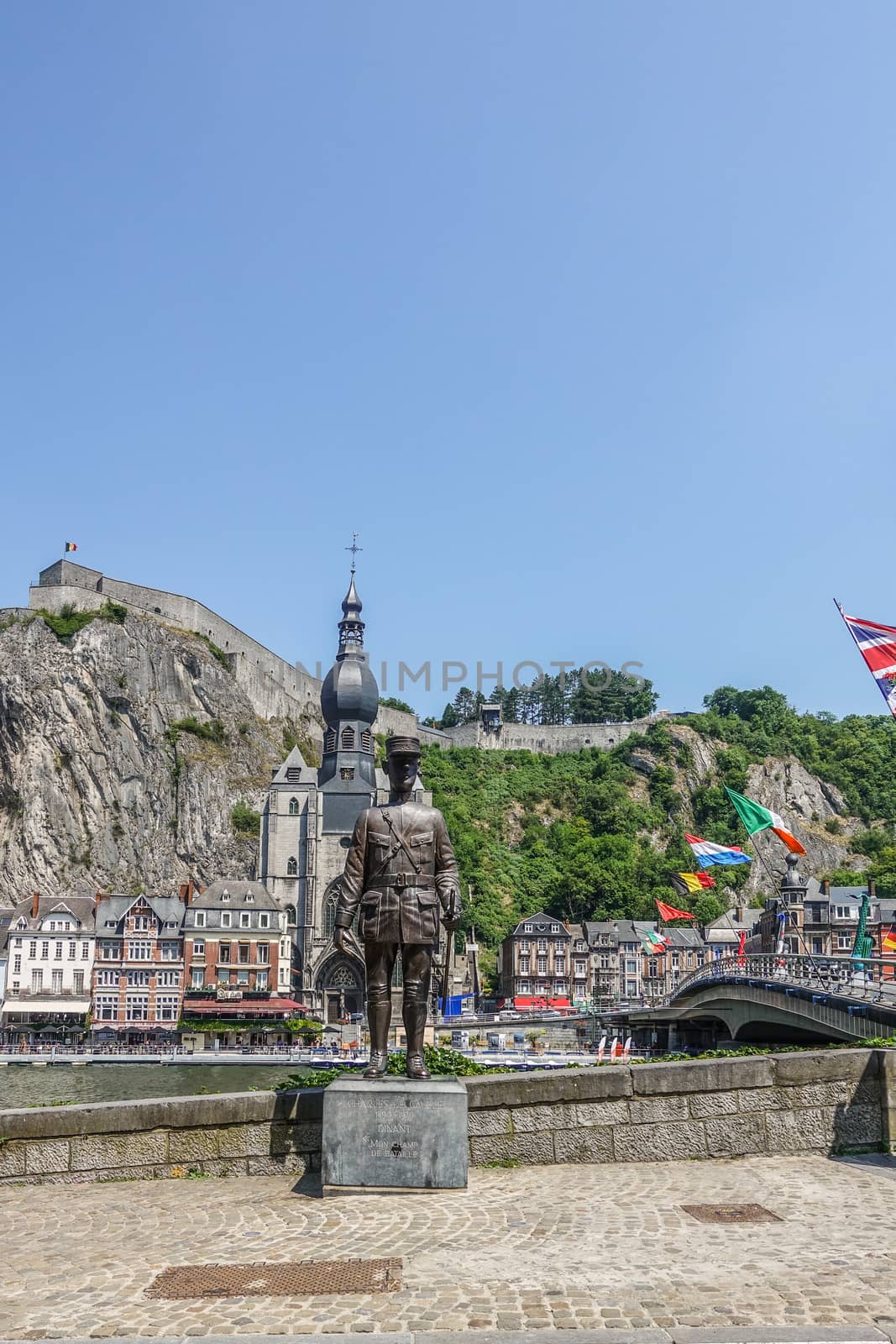 Notre Dame Church, Citadelle and Charles de Gaulle statue in Din by Claudine