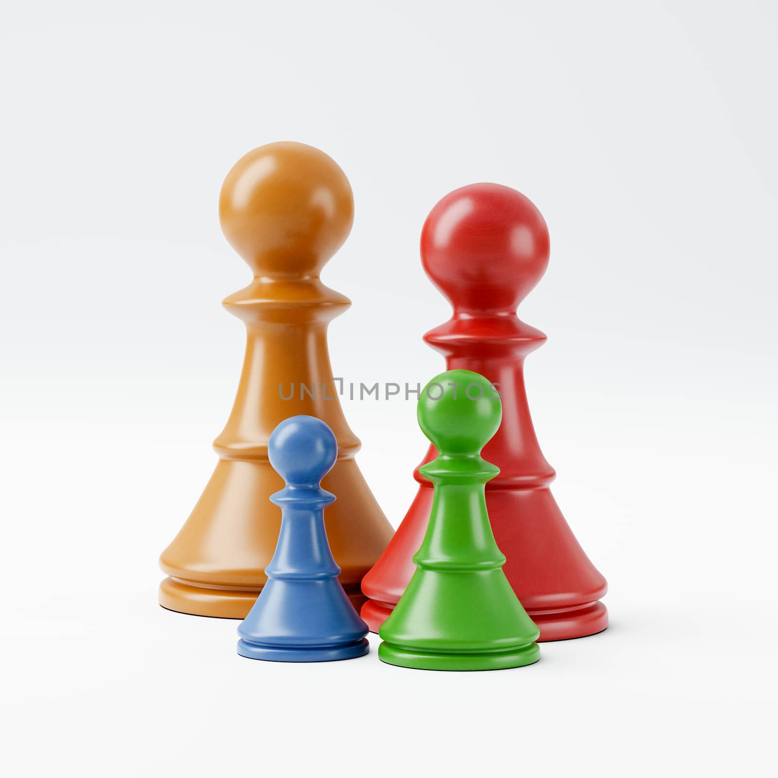 Colorful Wooden Chessmen, Family Concept by make