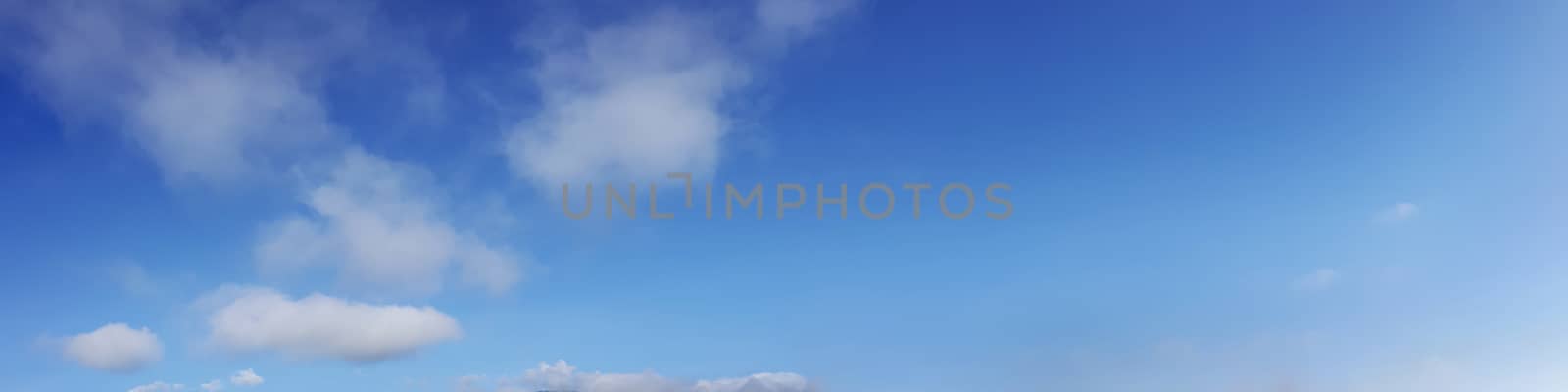 Panorama sky with cloud on a sunny day. Beautiful cirrus cloud.