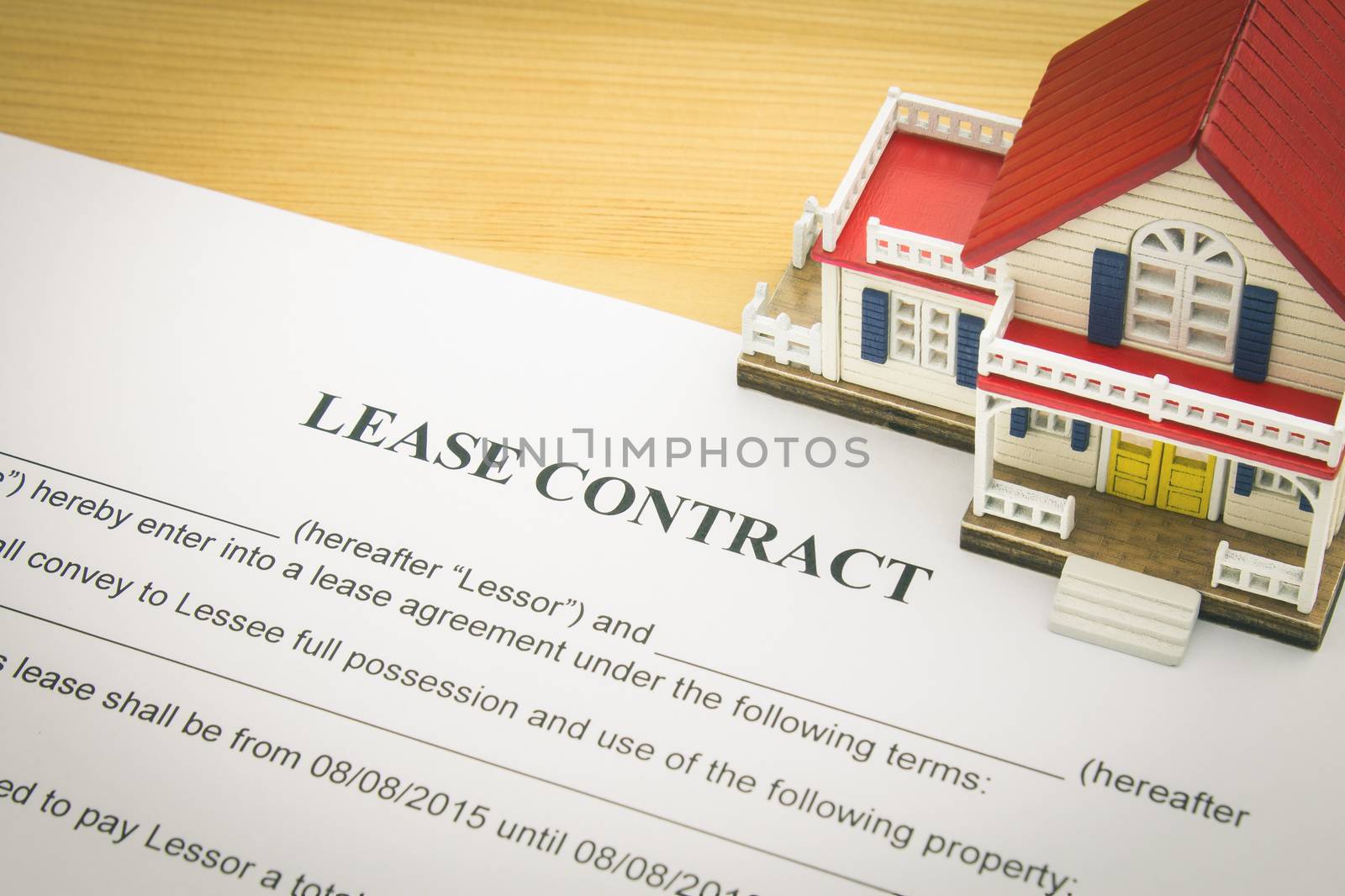 Home lease contract or house lease contract agreement. Concept about home or house rental agreement