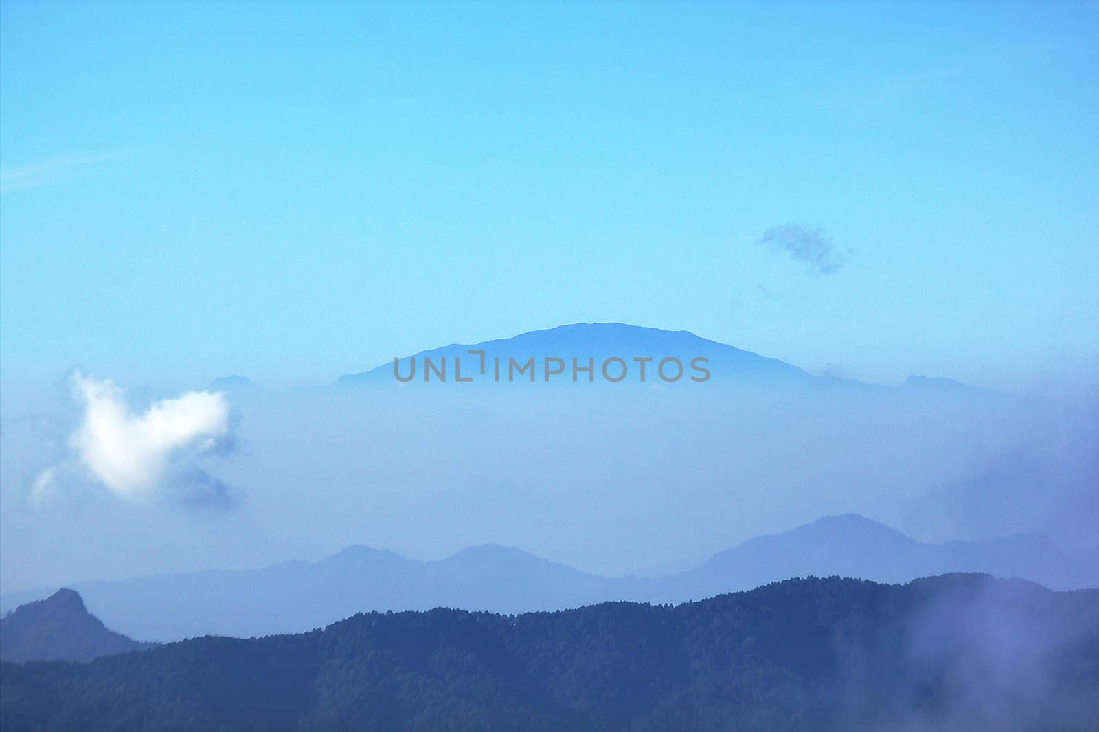 Sky with clouds and mountains