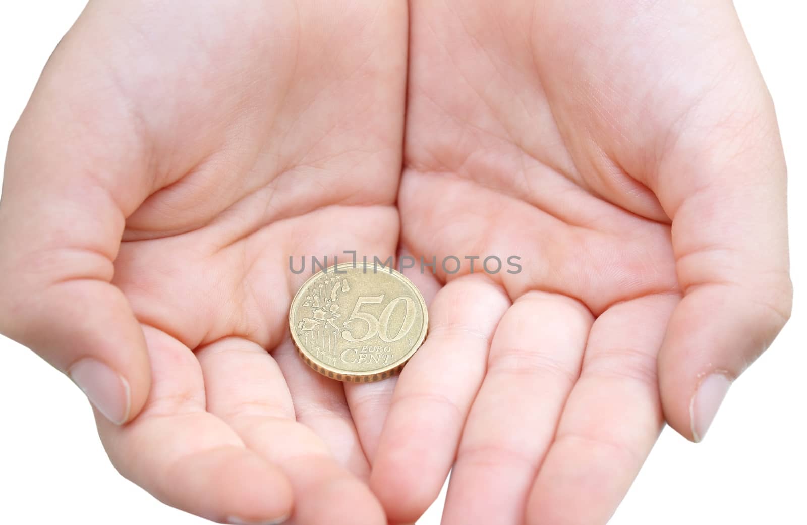 Child's hands  with money by Rossella