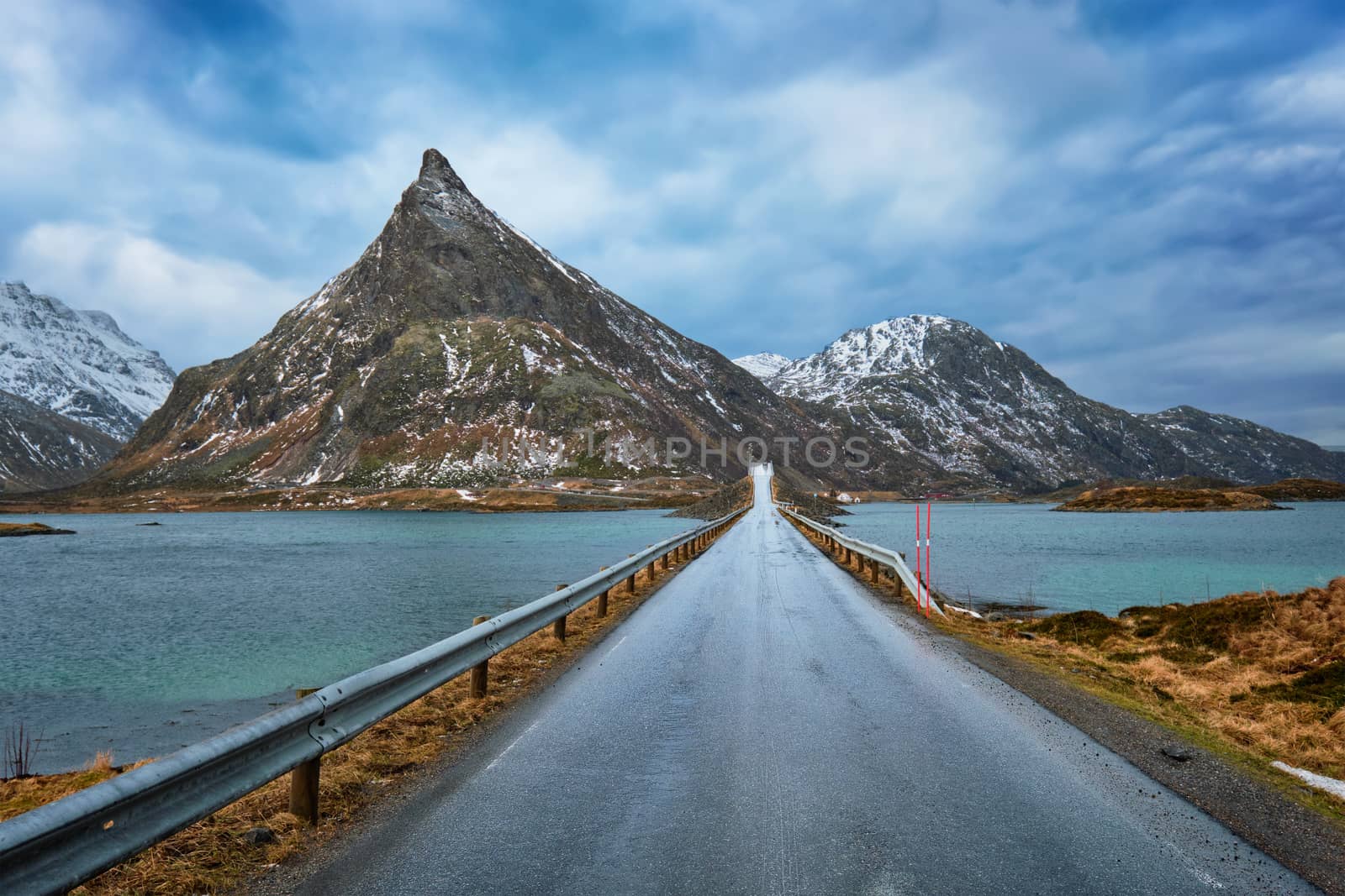 Road in Norway in winter by dimol