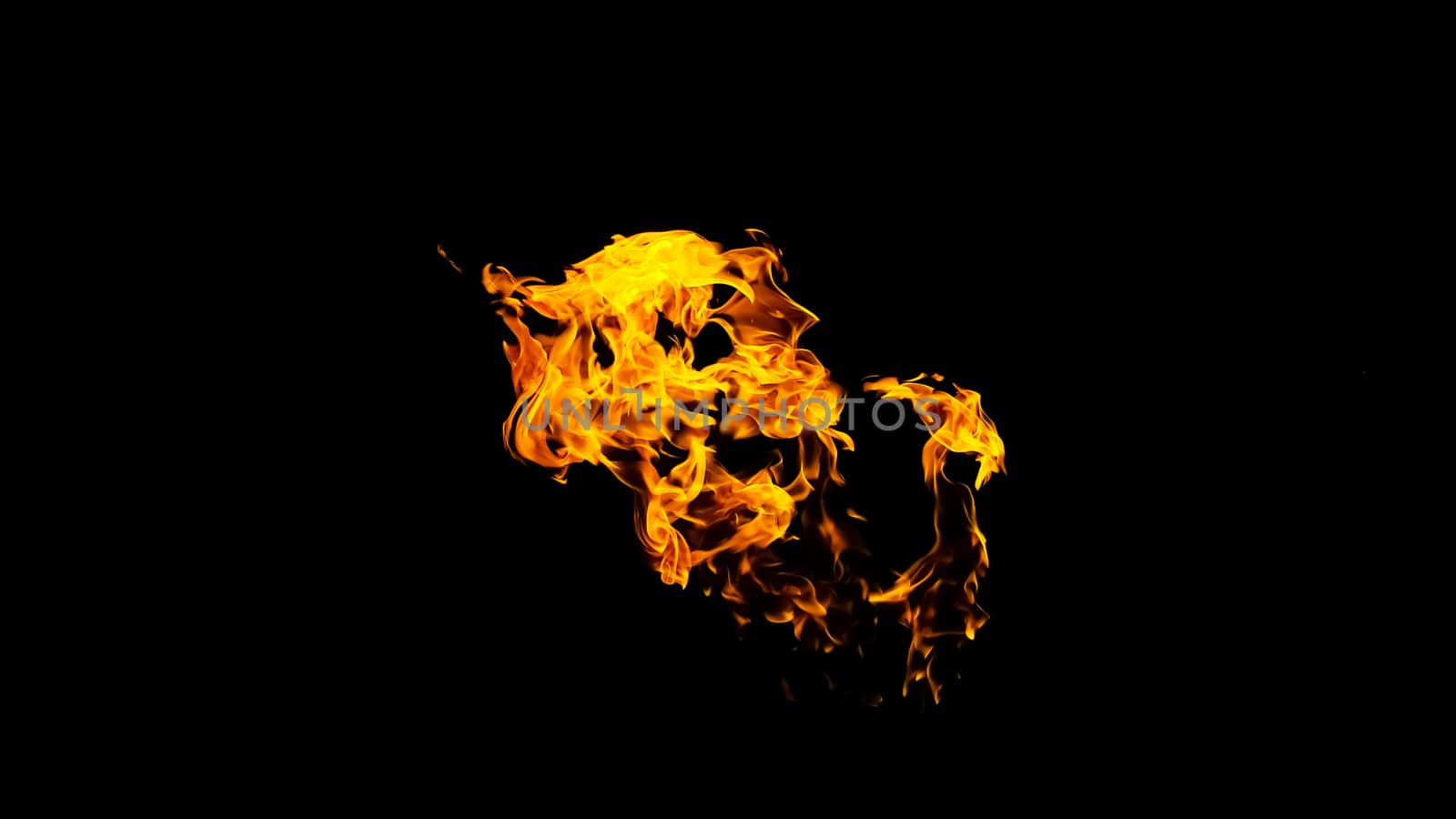 Fire flames on black background isolated. Burning gas or gasolin by YevgeniySam