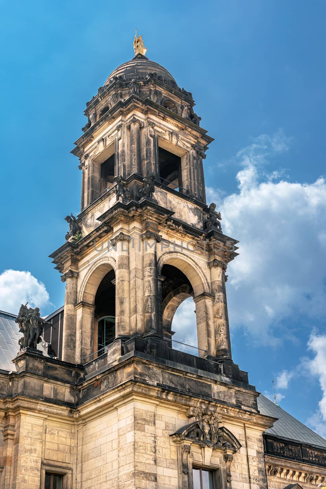 Bell tower and dome from Brühl's terrace, Dresden, Germany by seka33