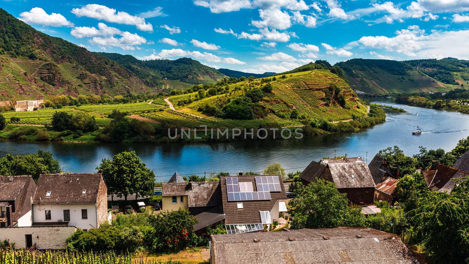 Moselle valley Germany: view from Bremm viewpoint on Moselle loo by seka33
