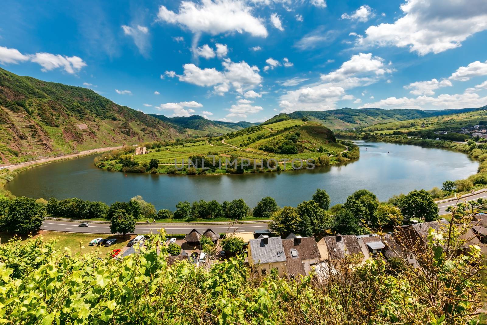 Moselle valley Germany: view from Bremm viewpoint on Moselle loo by seka33