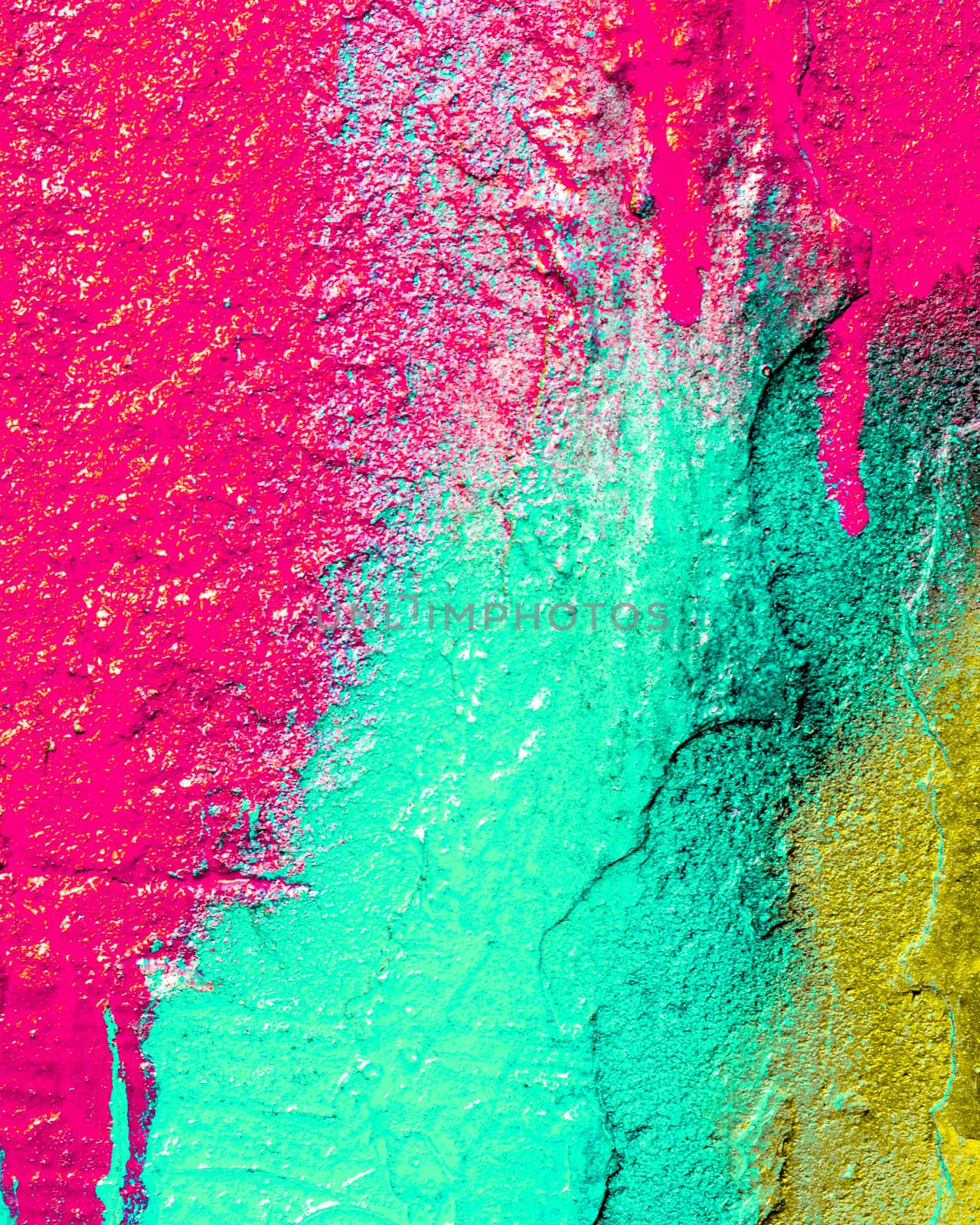 Fragment of colorful graffiti painted on a concrete wall. Bright abstract backdrop for design.