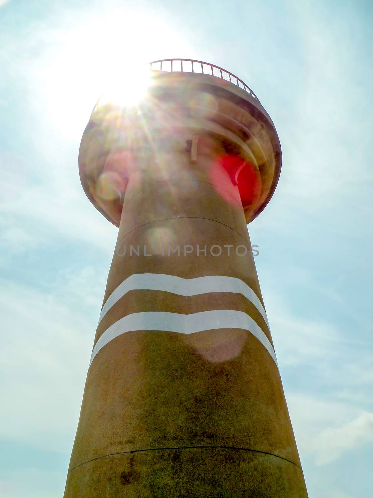 Light house and blue sky at pattaya city