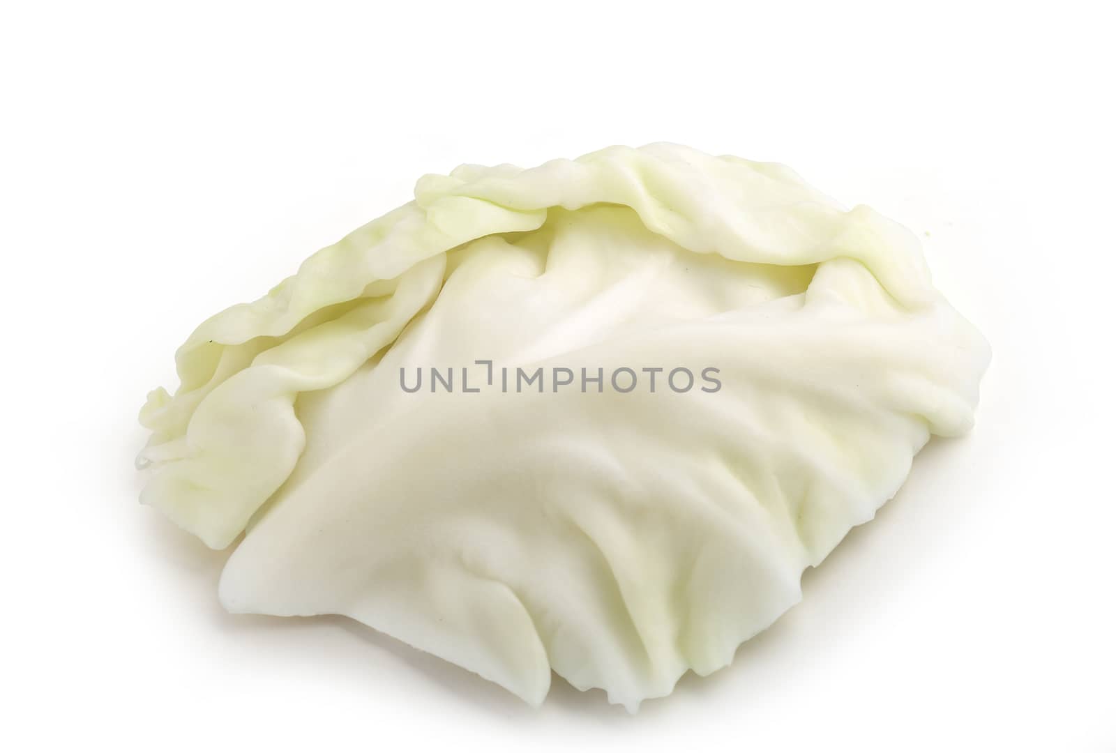 Isolated cabbage leaves on the white background