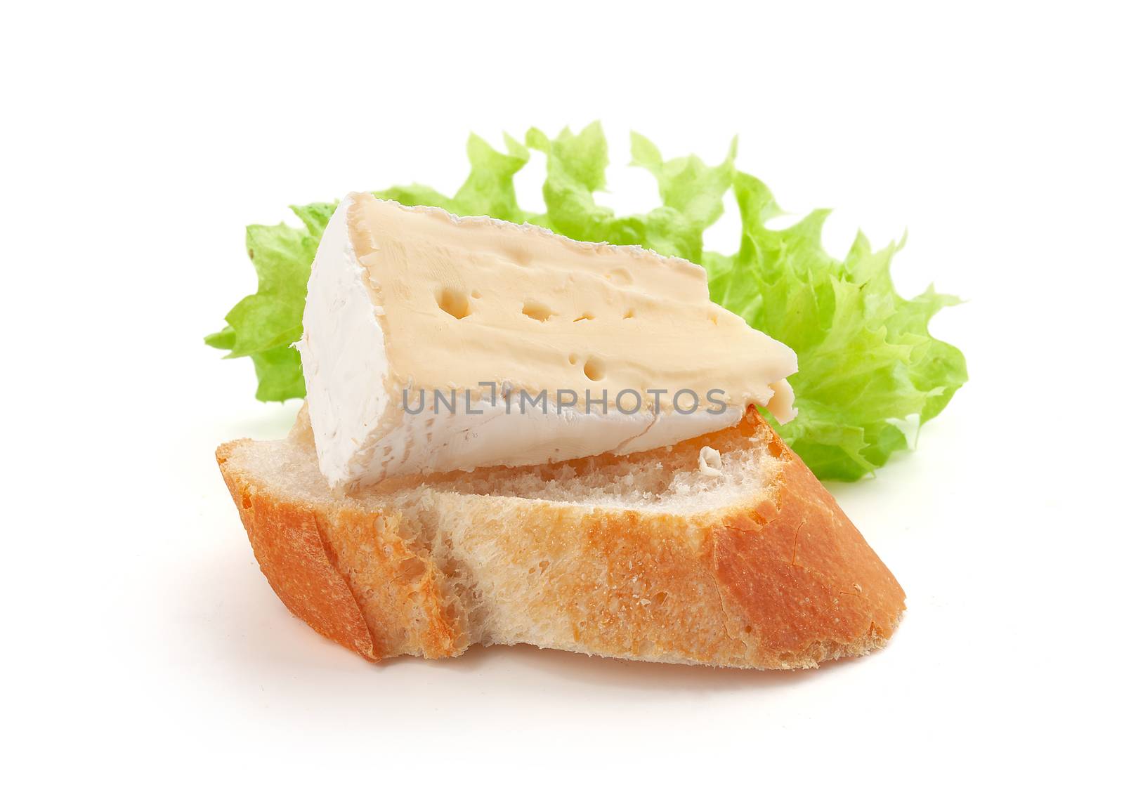 Piece of camembert on the bread by Angorius