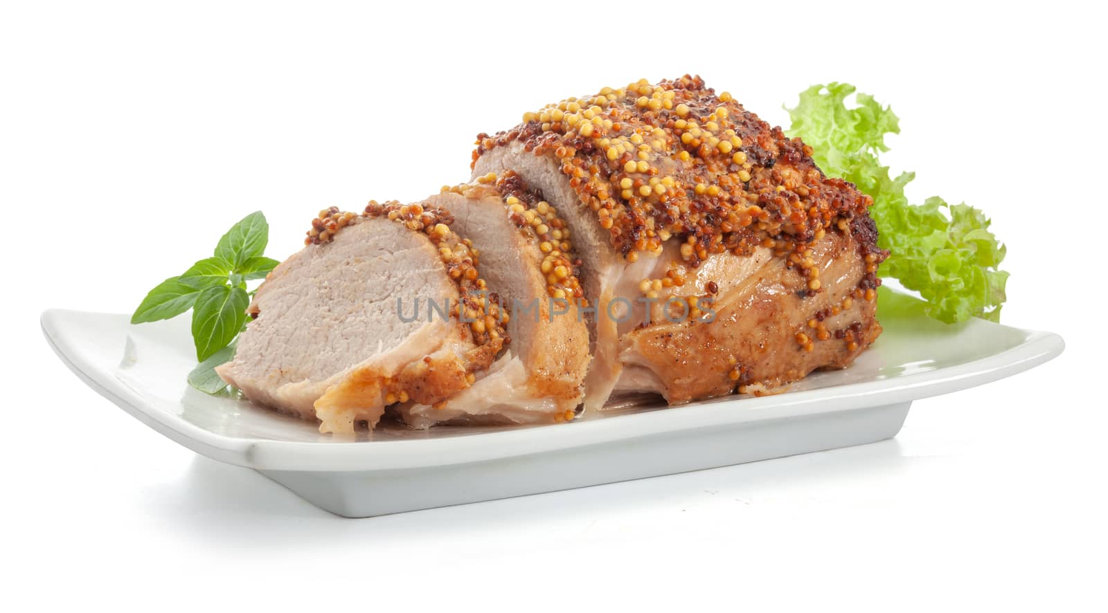 Baked pork with french mustard by Angorius