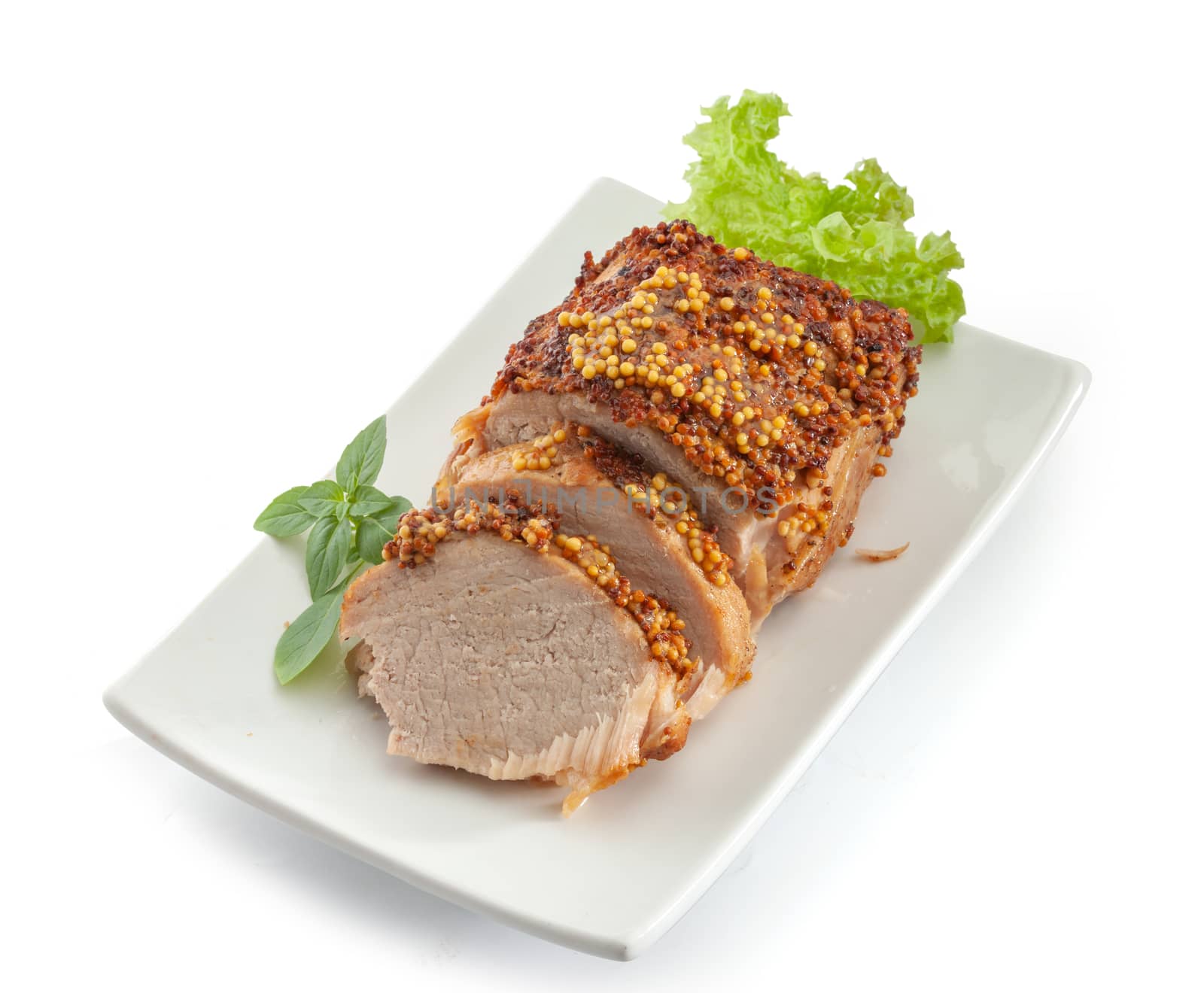 Baked pork with french mustard by Angorius