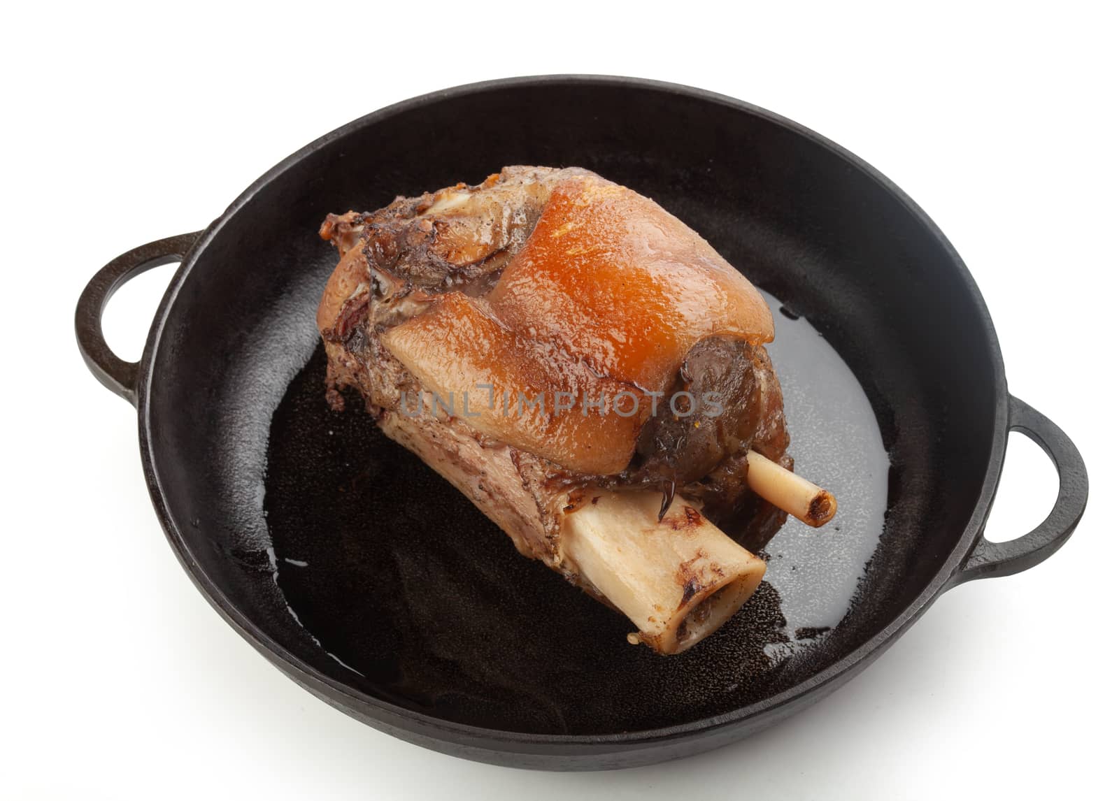 Pork knuckle in the iron pan by Angorius