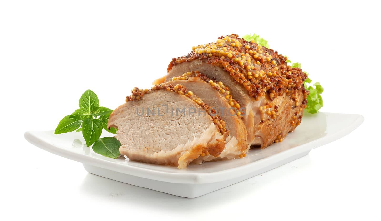 Baked pork with french mustard by Angorius