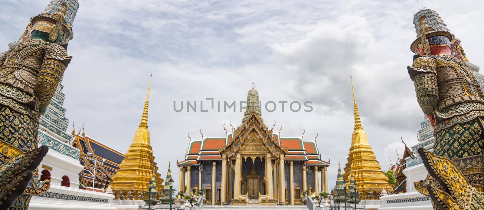 Wat Phra Kaew, Thailand  - June 08, 2020 :-officially known as Wat Phra Sri Rattana Satsadaram is regarded as the most important Buddhist temple in Thailand and is a tourist attraction and is a landma