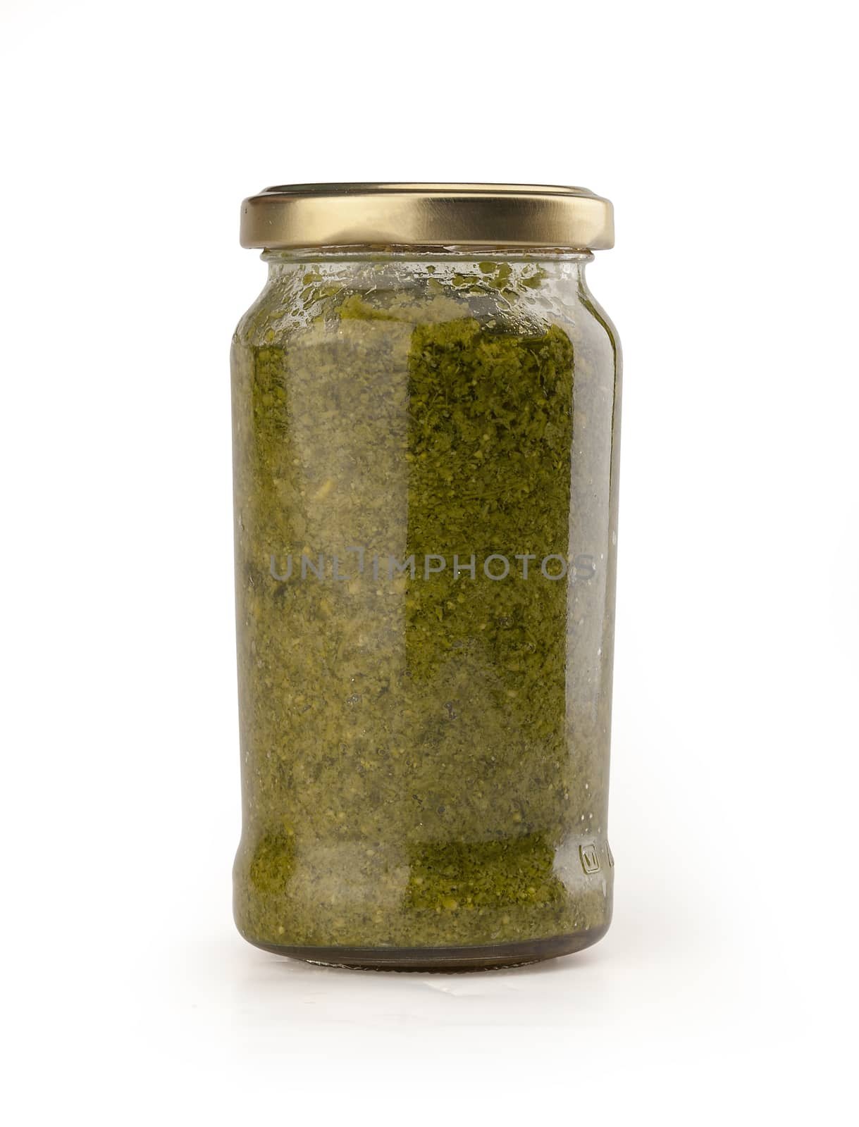 Pesto sauce in the glass jar by Angorius