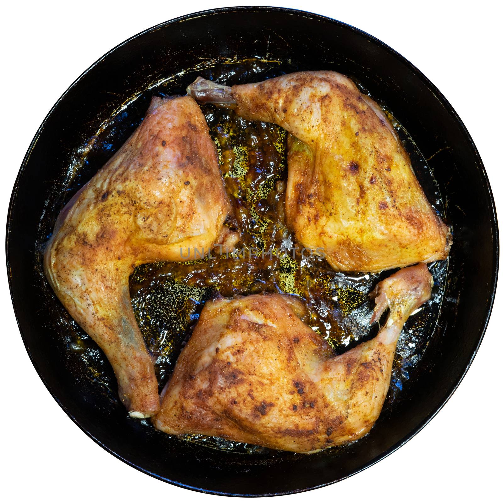 delicious baked chicken breasts in a frying pan by Serhii_Voroshchuk