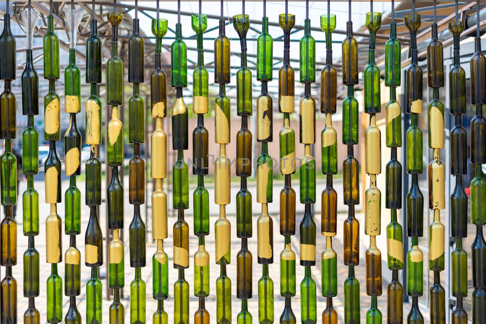 empty glass bottles as decor and second life for waste 2020