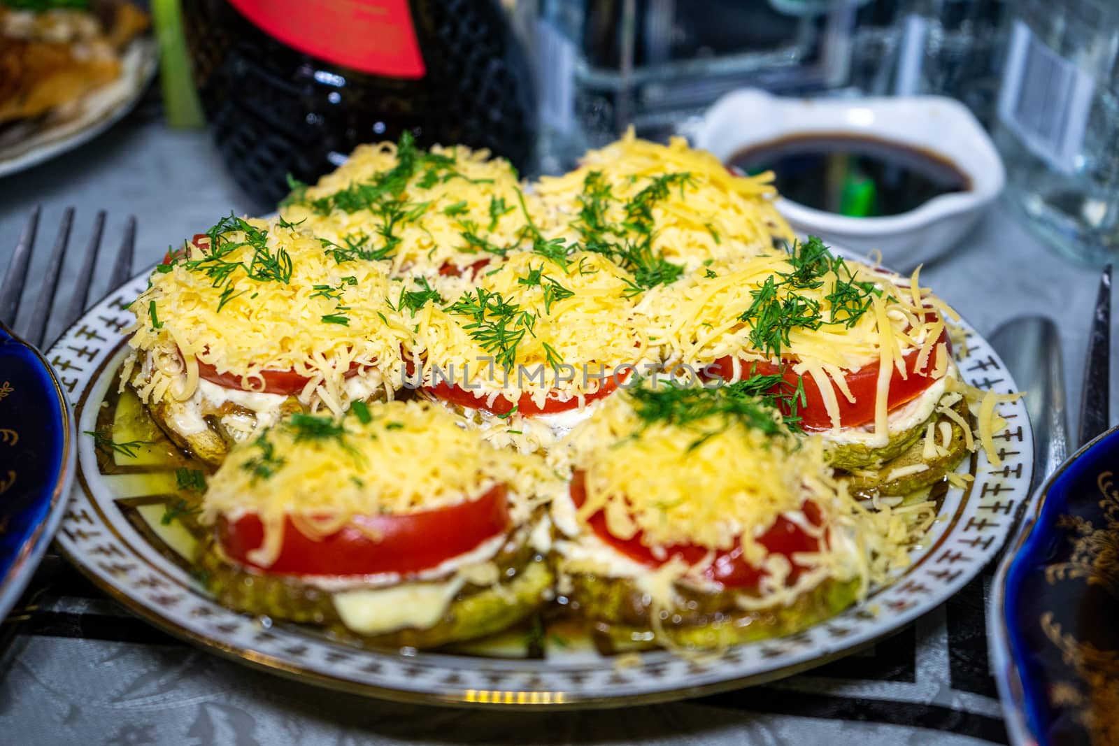 Delicious sandwiches with zucchini, tomatoes and cheese by Serhii_Voroshchuk