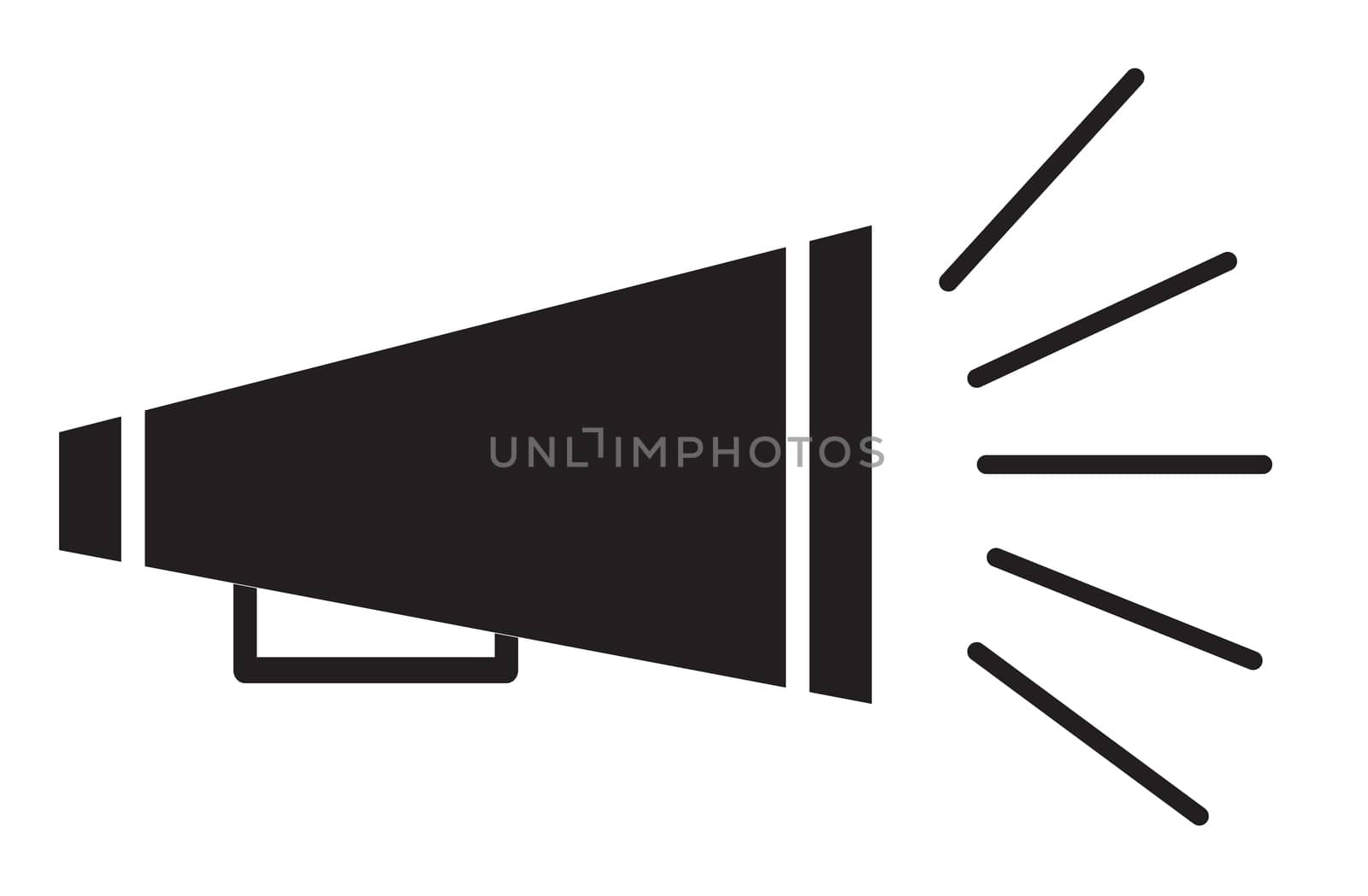 bullhorn icon on white background. Announce sign. bullhorn icon for your web site design, logo, app, UI. flat style.