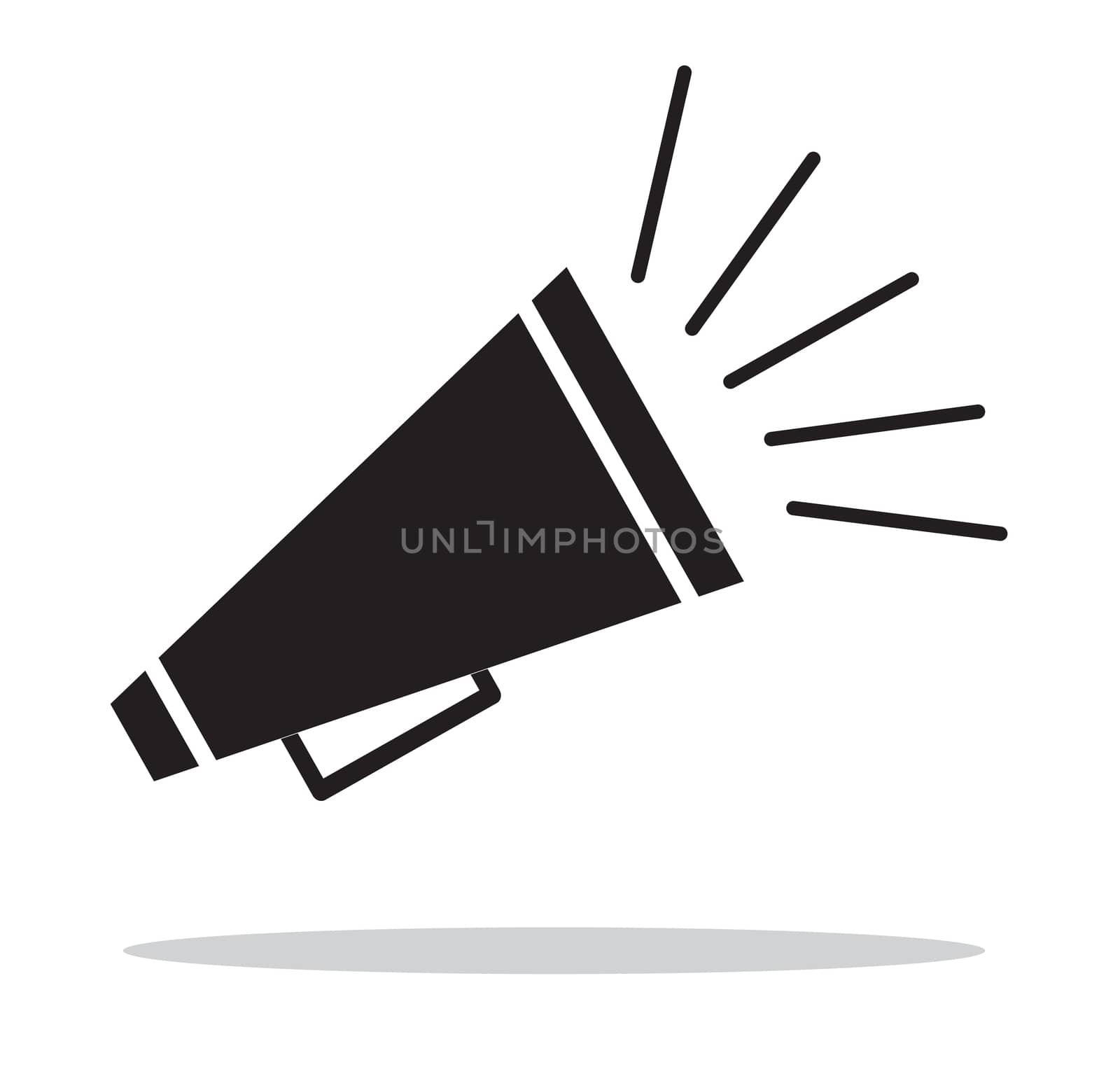 bullhorn icon on white background. Announce sign. bullhorn icon  by suthee