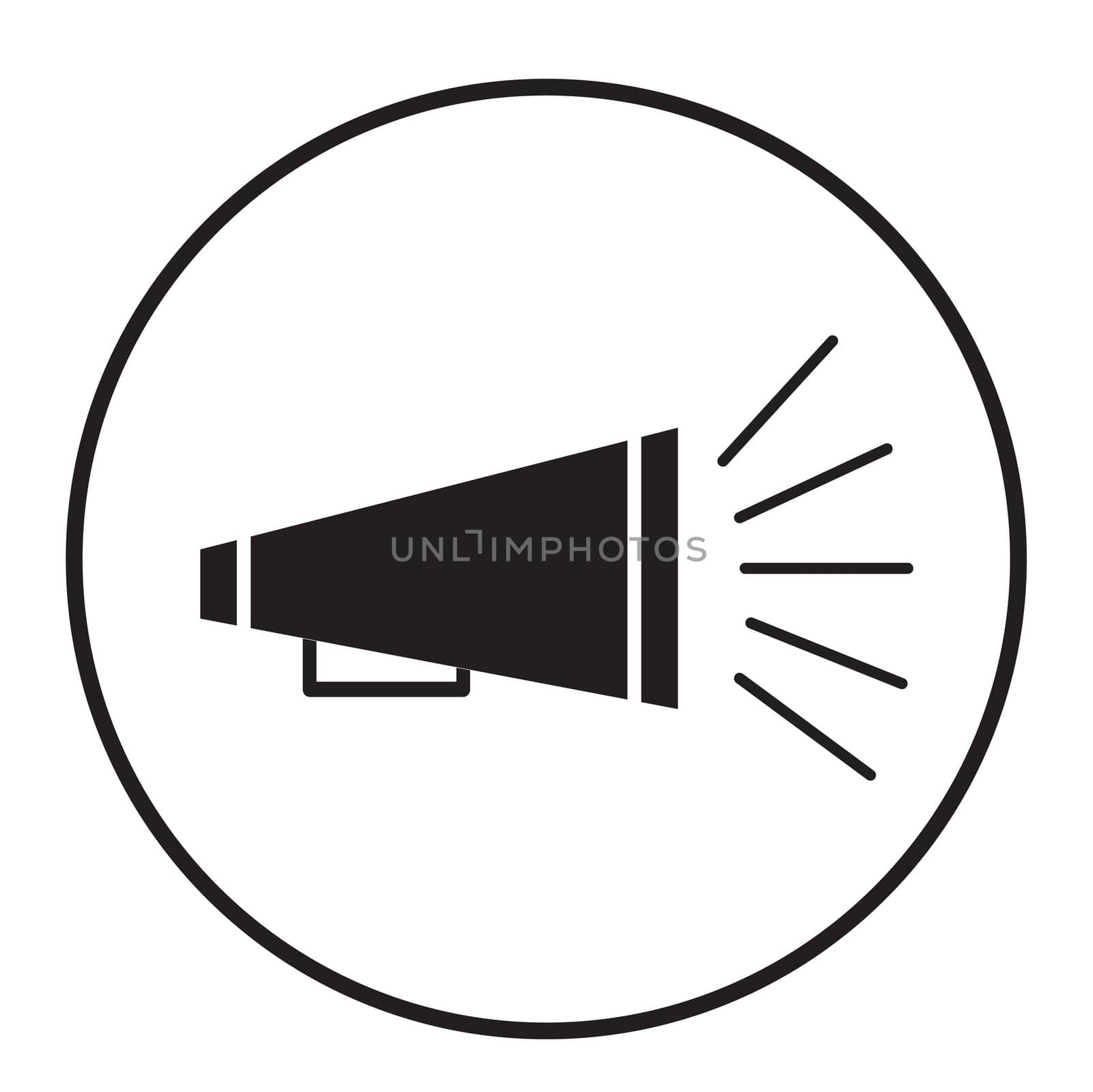 bullhorn icon on white background. Announce sign. bullhorn icon for your web site design, logo, app, UI. flat style.