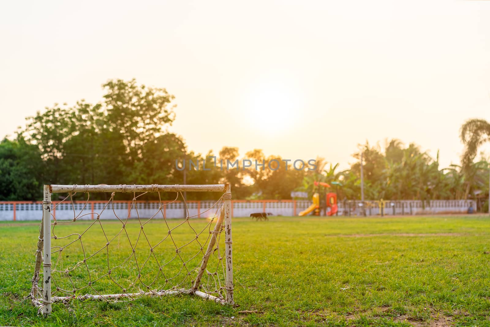 Football gate in the field