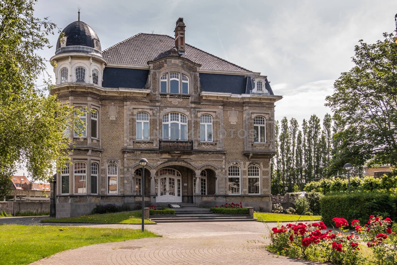 Historic building of Provincial Fishermen School in Knokke-Heist by Claudine