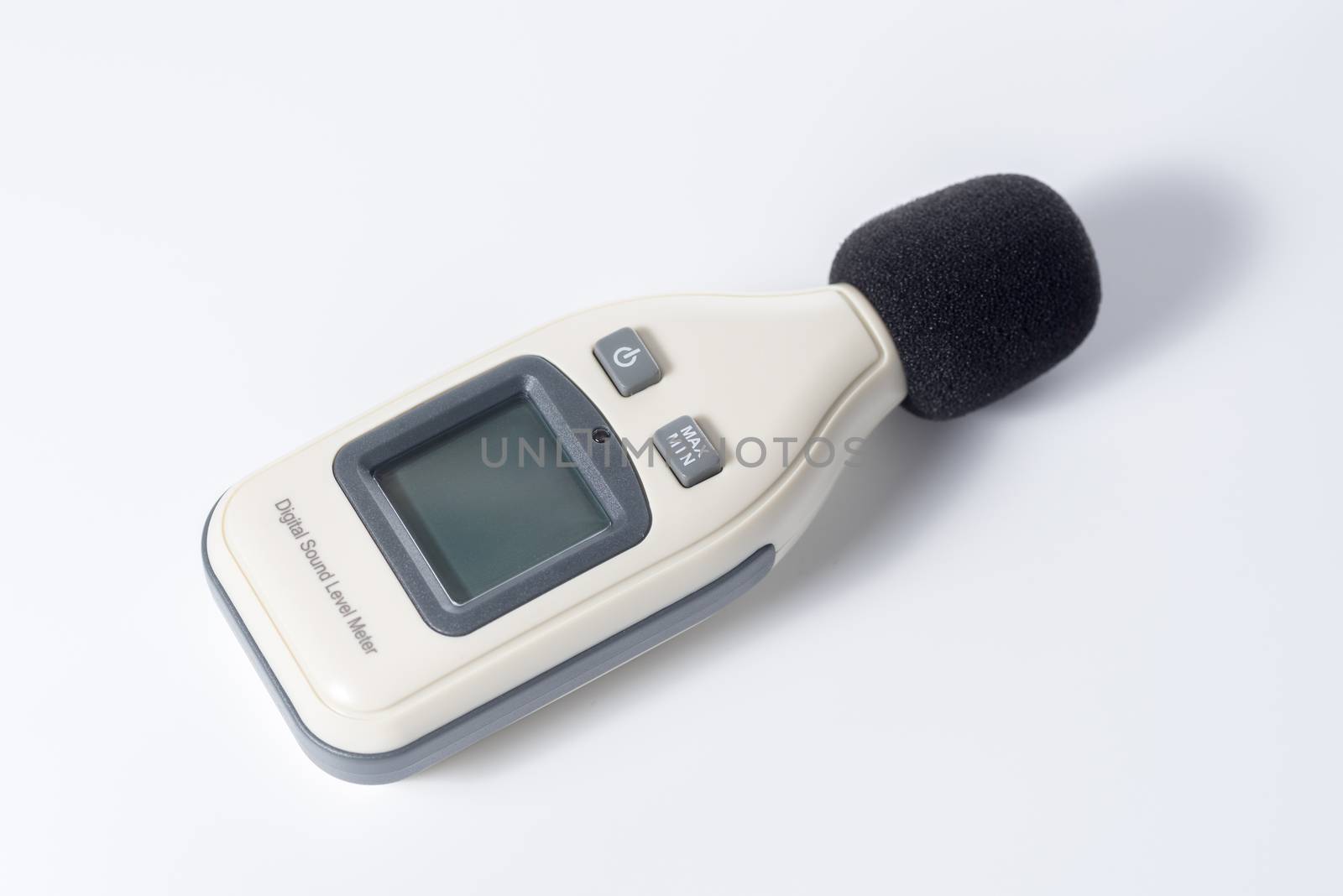 sound level meter on white background