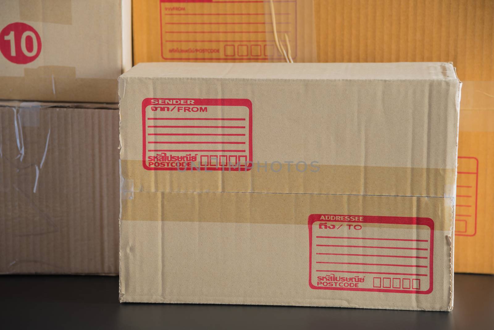 wrapped cardboard package box